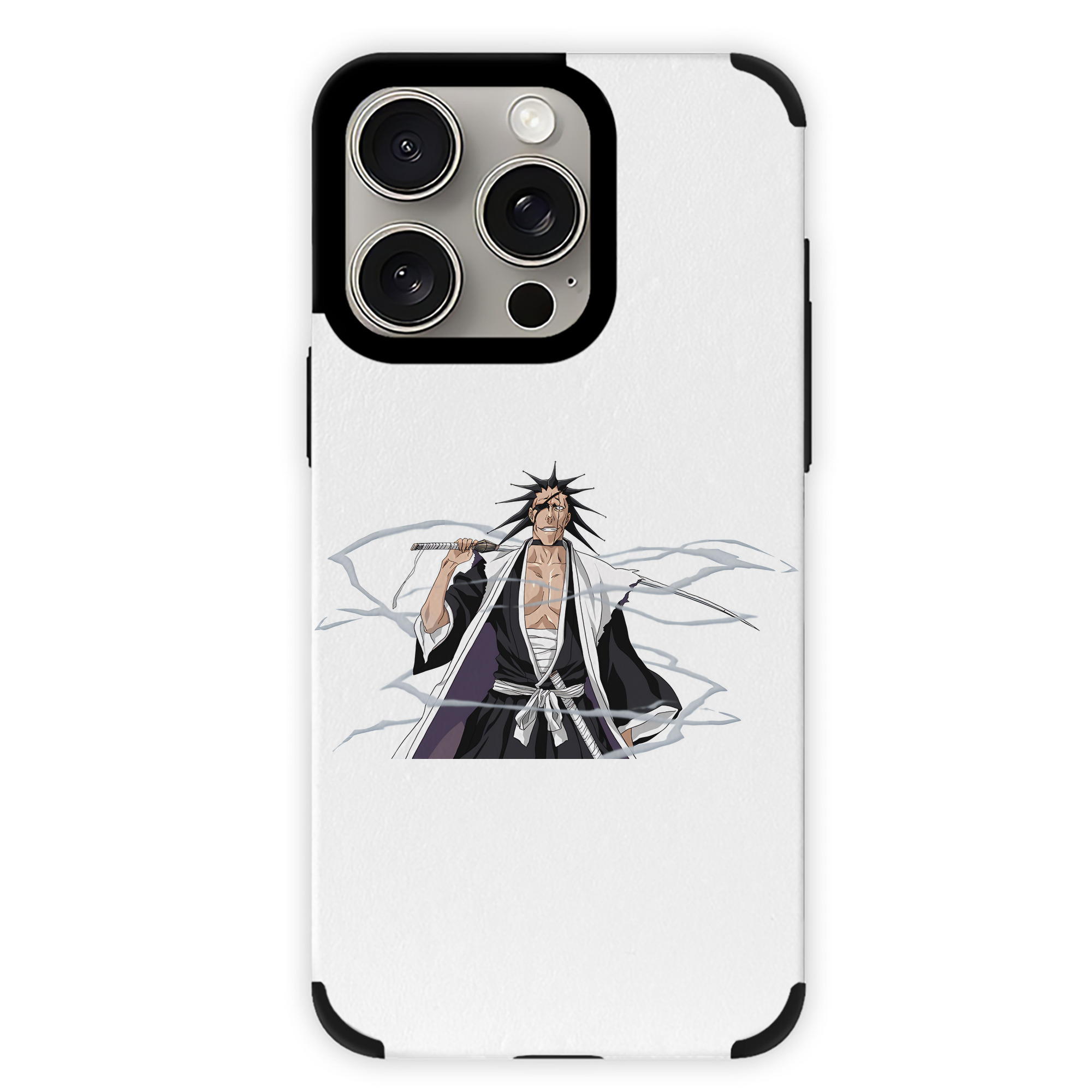 （画像用） ブリーチ ざらき けんぱち BLEACH Zaraki Kenpachi 【iPhone15ProMax対応】 PUレザー スマホケース 耐衝撃＆黄変防止