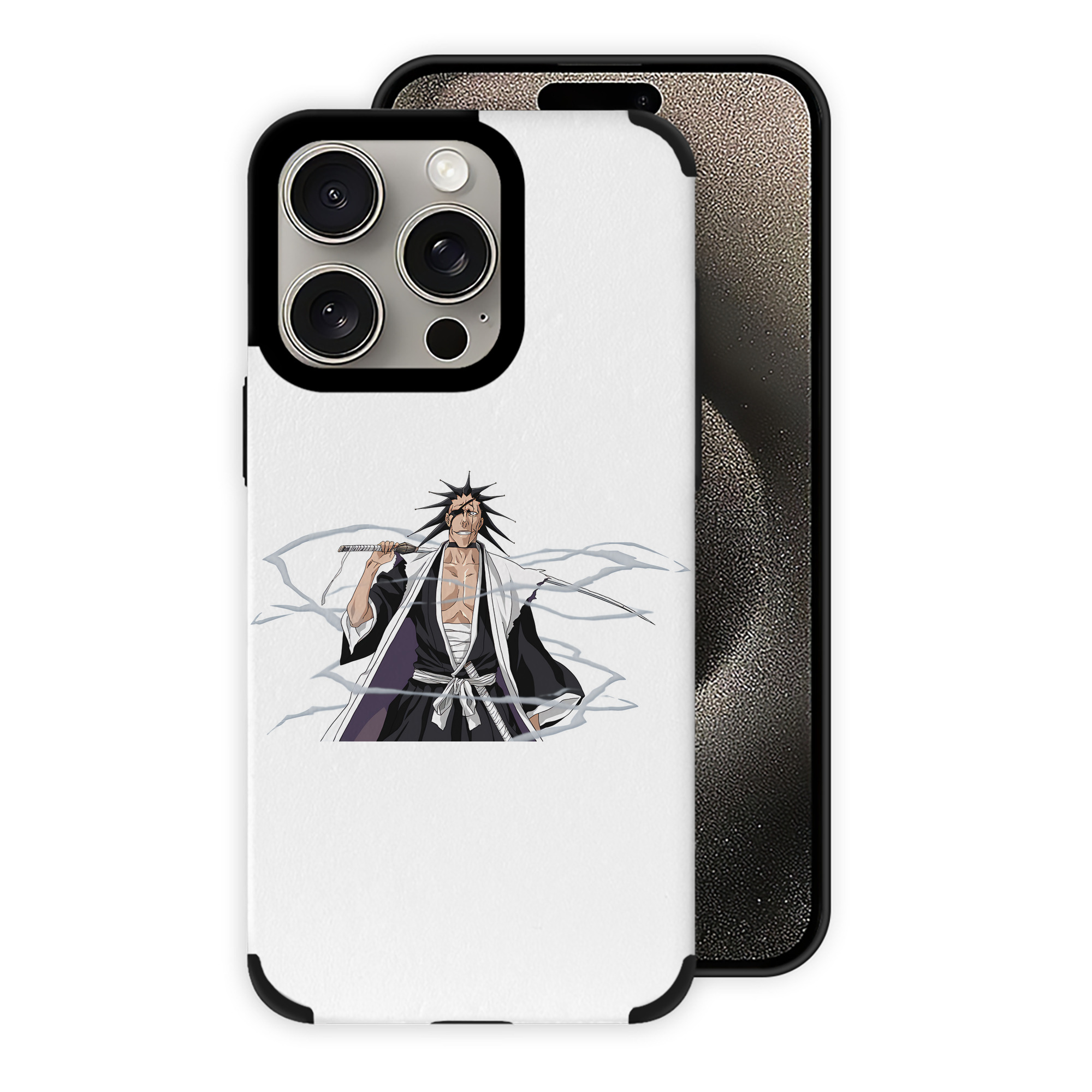 （画像用） ブリーチ ざらき けんぱち BLEACH Zaraki Kenpachi 【iPhone15ProMax対応】 PUレザー スマホケース 耐衝撃＆黄変防止