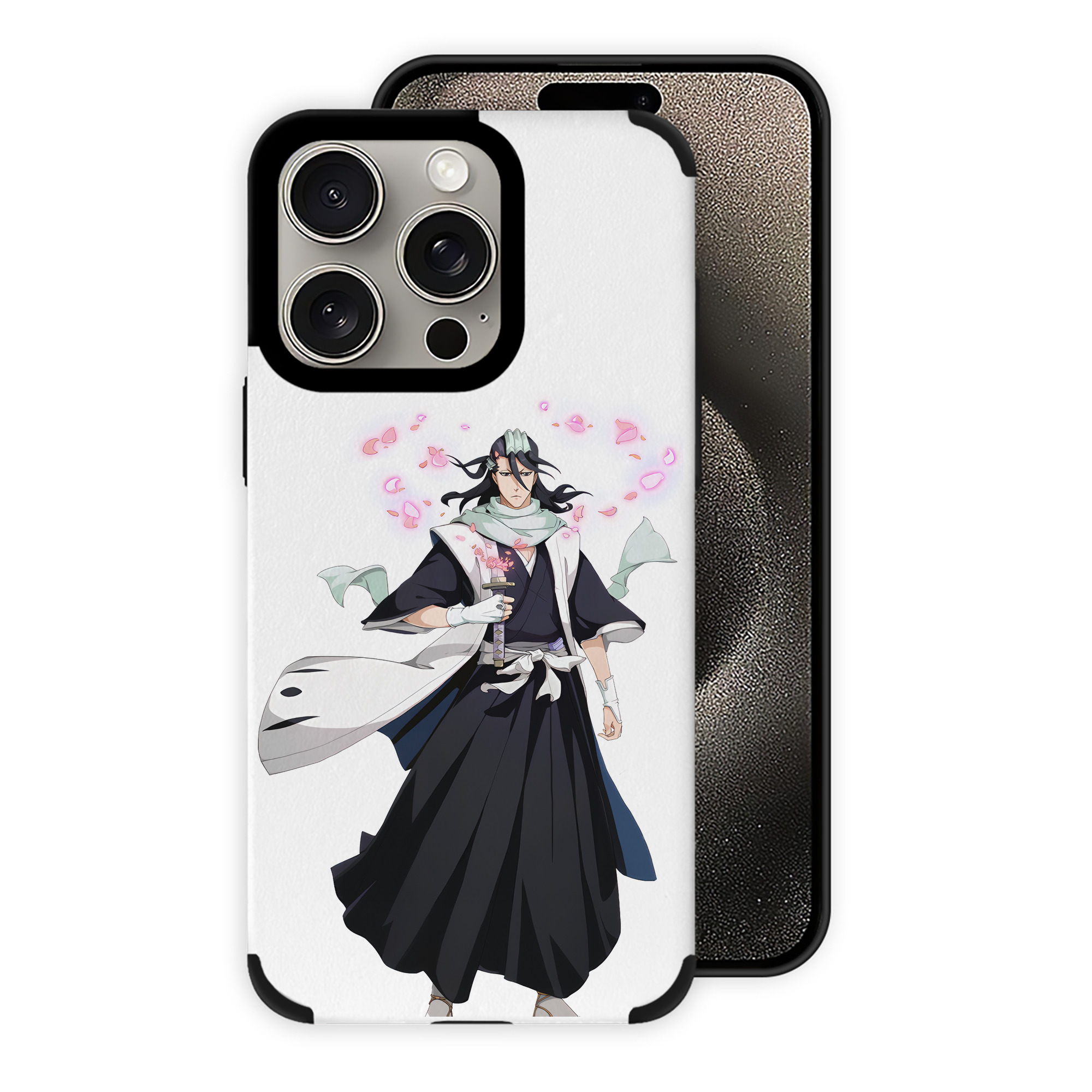 （画像用） ブリーチ くちき びゃくや BLEACH Kuchiki Byakuya 【iPhone15ProMax対応】 PUレザー スマホケース 耐衝撃＆黄変防止