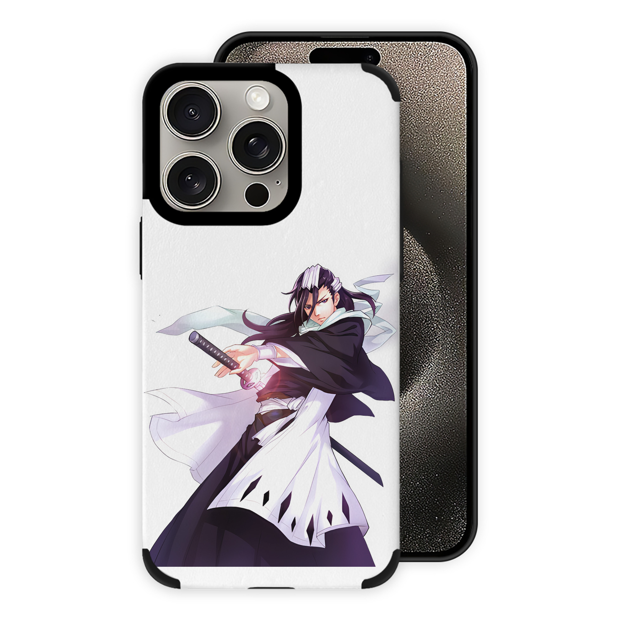 （画像用） ブリーチ くちき びゃくや BLEACH Kuchiki Byakuya 【iPhone15ProMax対応】 PUレザー スマホケース 耐衝撃＆黄変防止