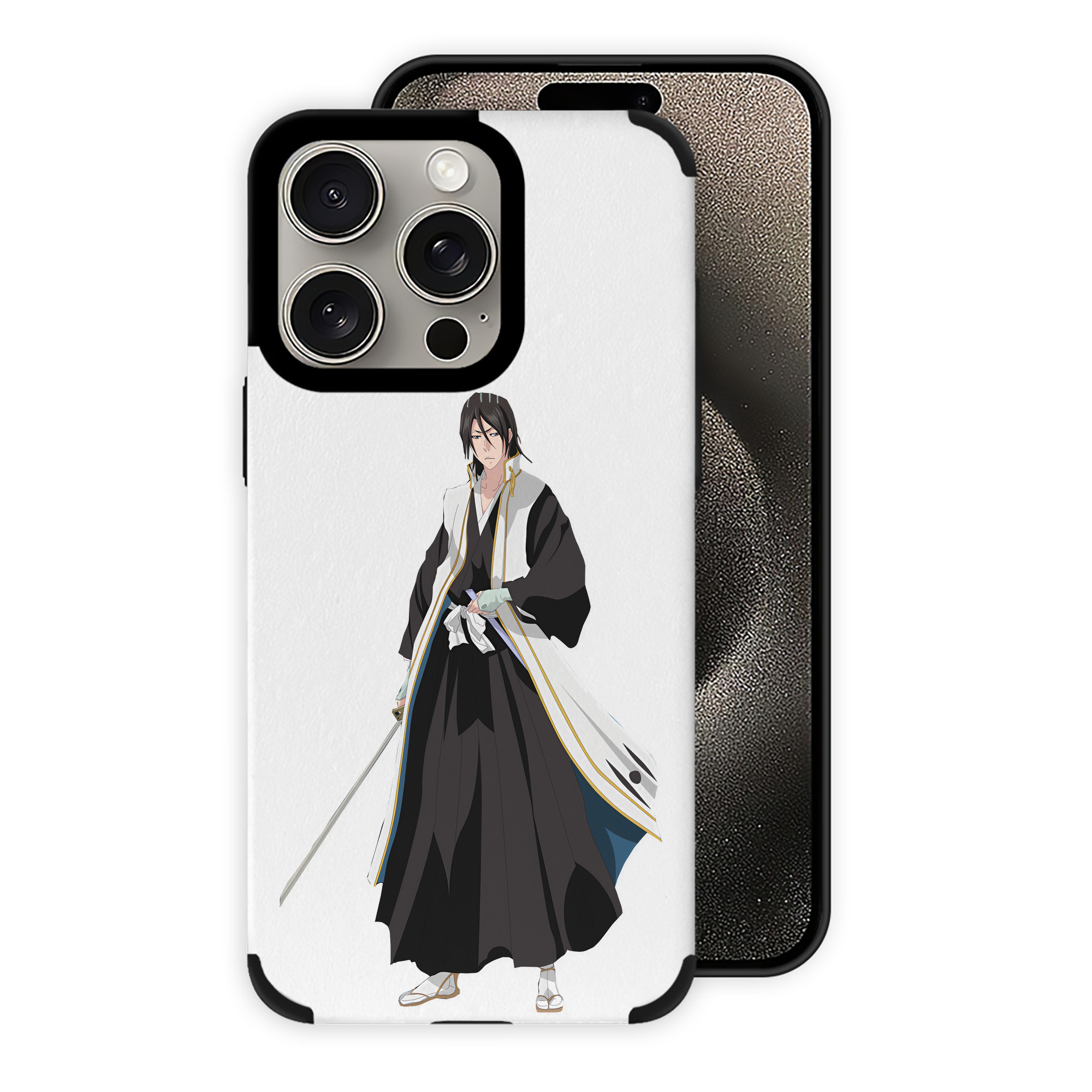 （画像用） ブリーチ くちき びゃくや BLEACH Kuchiki Byakuya 【iPhone15ProMax対応】 PUレザー スマホケース 耐衝撃＆黄変防止