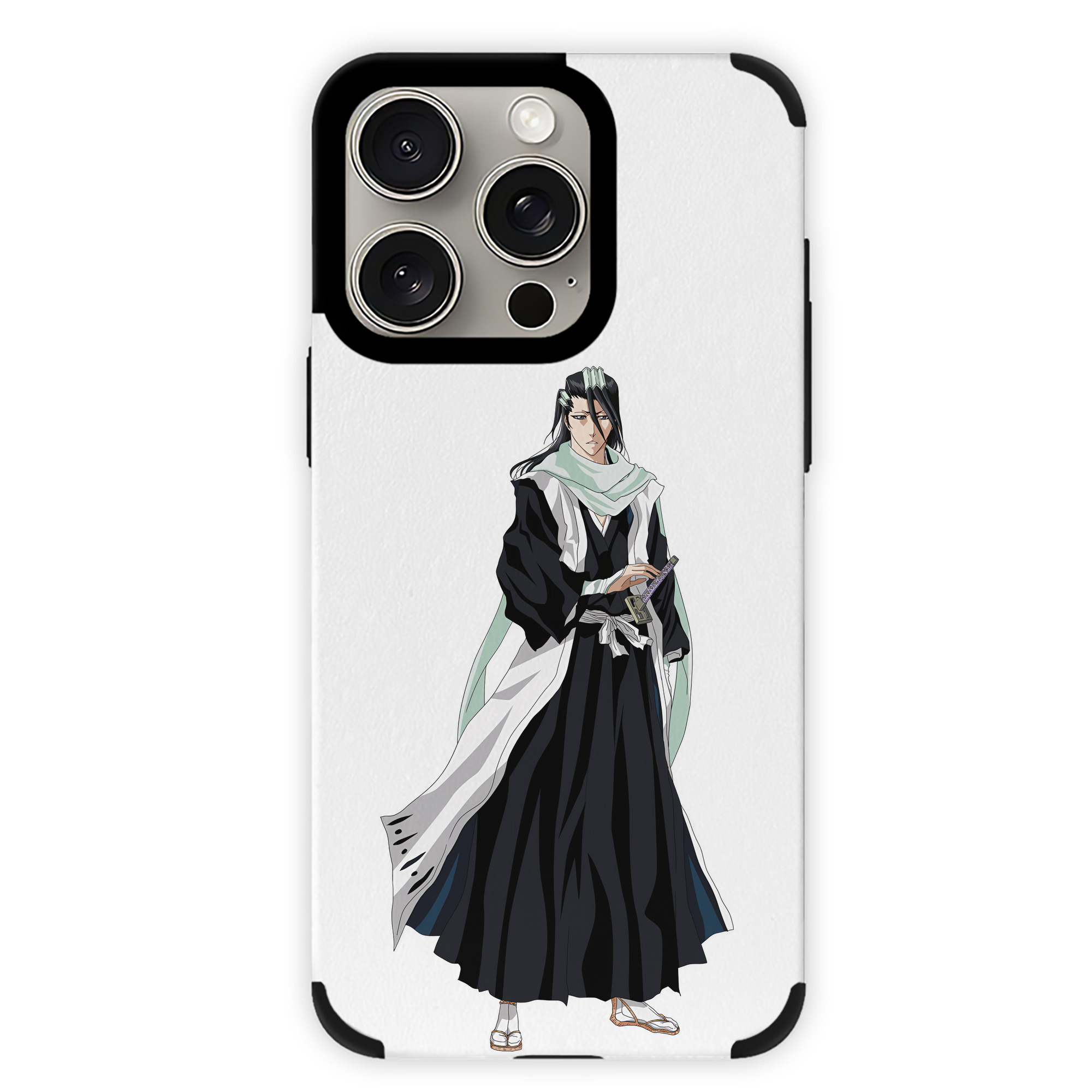 （画像用） ブリーチ くちき びゃくや BLEACH Kuchiki Byakuya 【iPhone15ProMax対応】 PUレザー スマホケース 耐衝撃＆黄変防止