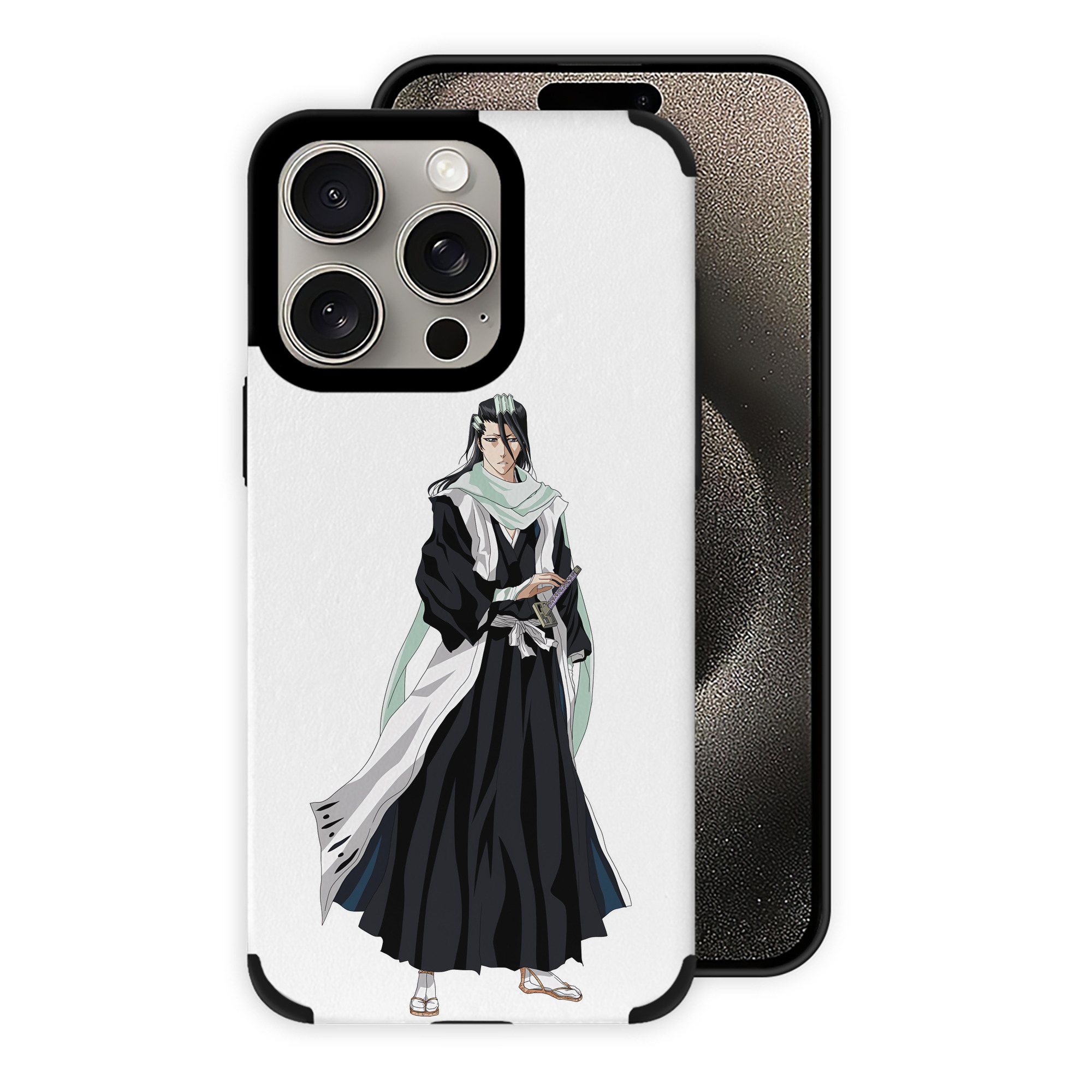 （画像用） ブリーチ くちき びゃくや BLEACH Kuchiki Byakuya 【iPhone15ProMax対応】 PUレザー スマホケース 耐衝撃＆黄変防止