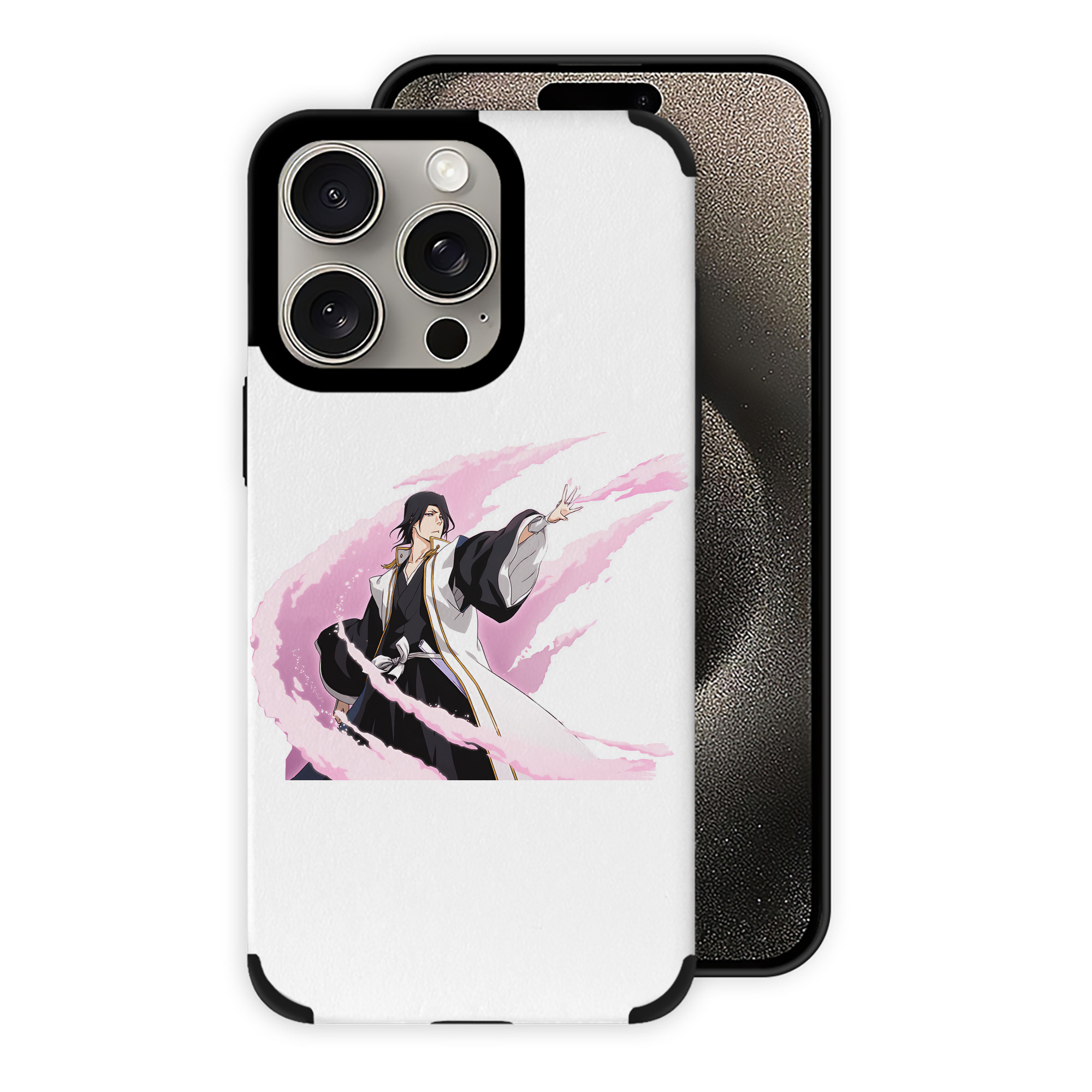 （画像用） ブリーチ くちき びゃくや BLEACH Kuchiki Byakuya 【iPhone15ProMax対応】 PUレザー スマホケース 耐衝撃＆黄変防止