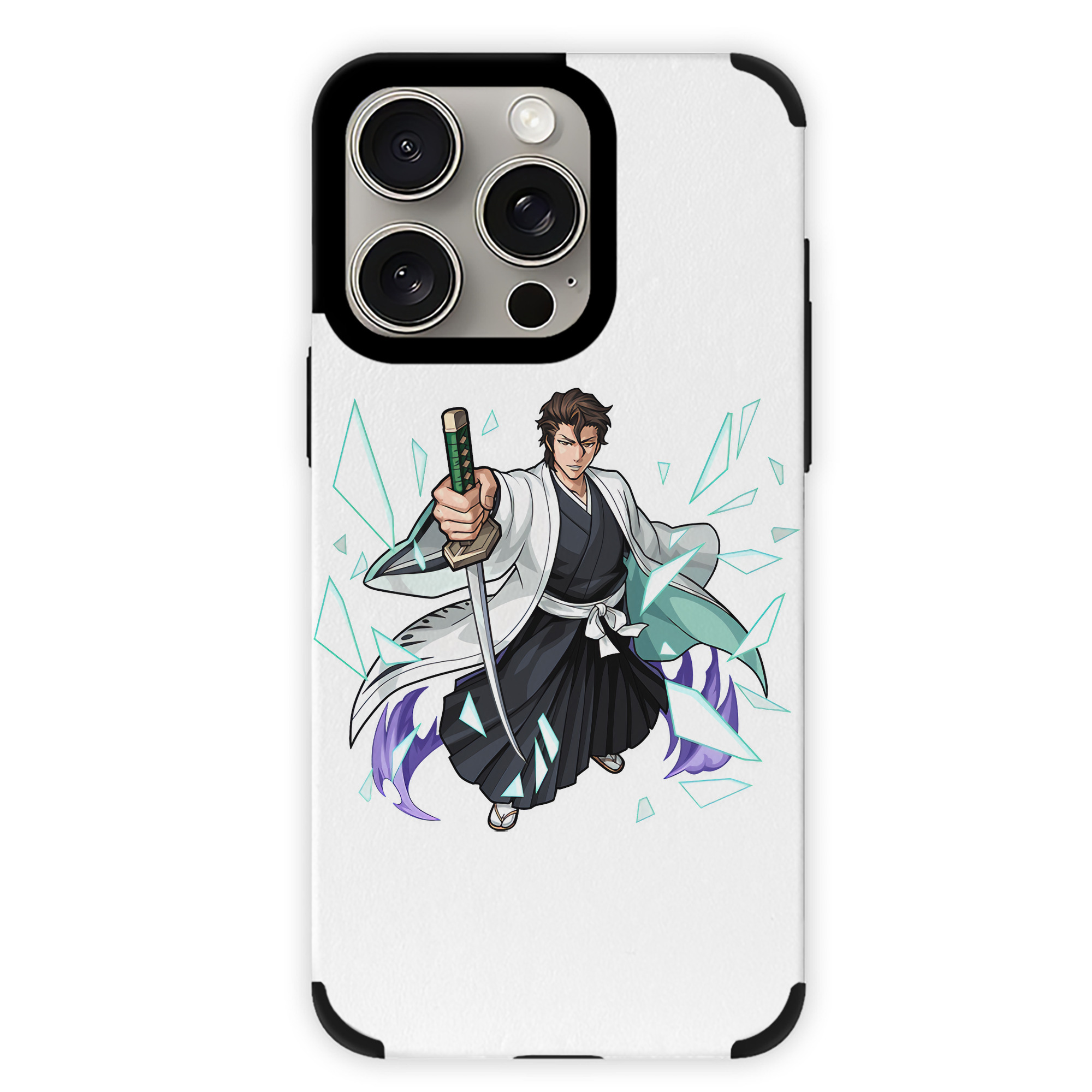 （画像用） ブリーチ 藍染 惣右介（あいぜん そうすけ） BLEACH Aizen Sousuke 【iPhone15ProMax対応】 PUレザー スマホケース 耐衝撃＆黄変防止