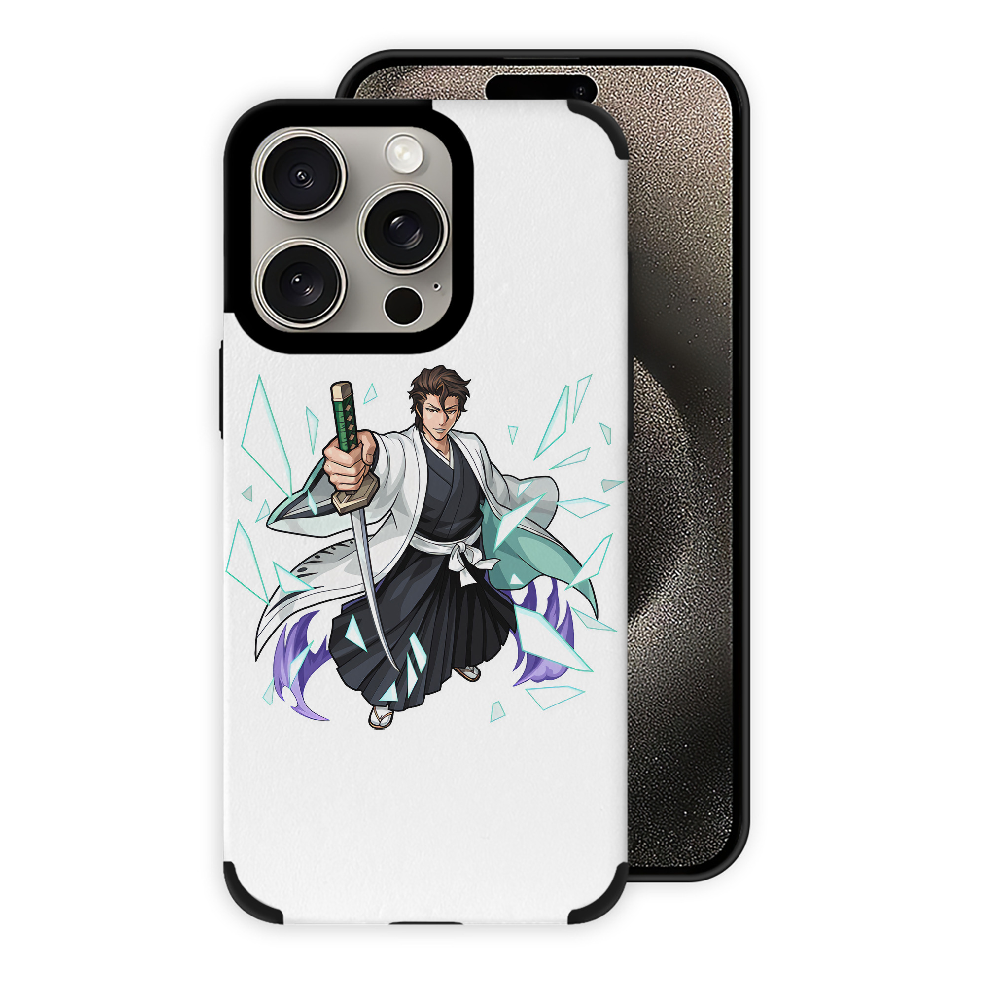 （画像用） ブリーチ 藍染 惣右介（あいぜん そうすけ） BLEACH Aizen Sousuke 【iPhone15ProMax対応】 PUレザー スマホケース 耐衝撃＆黄変防止