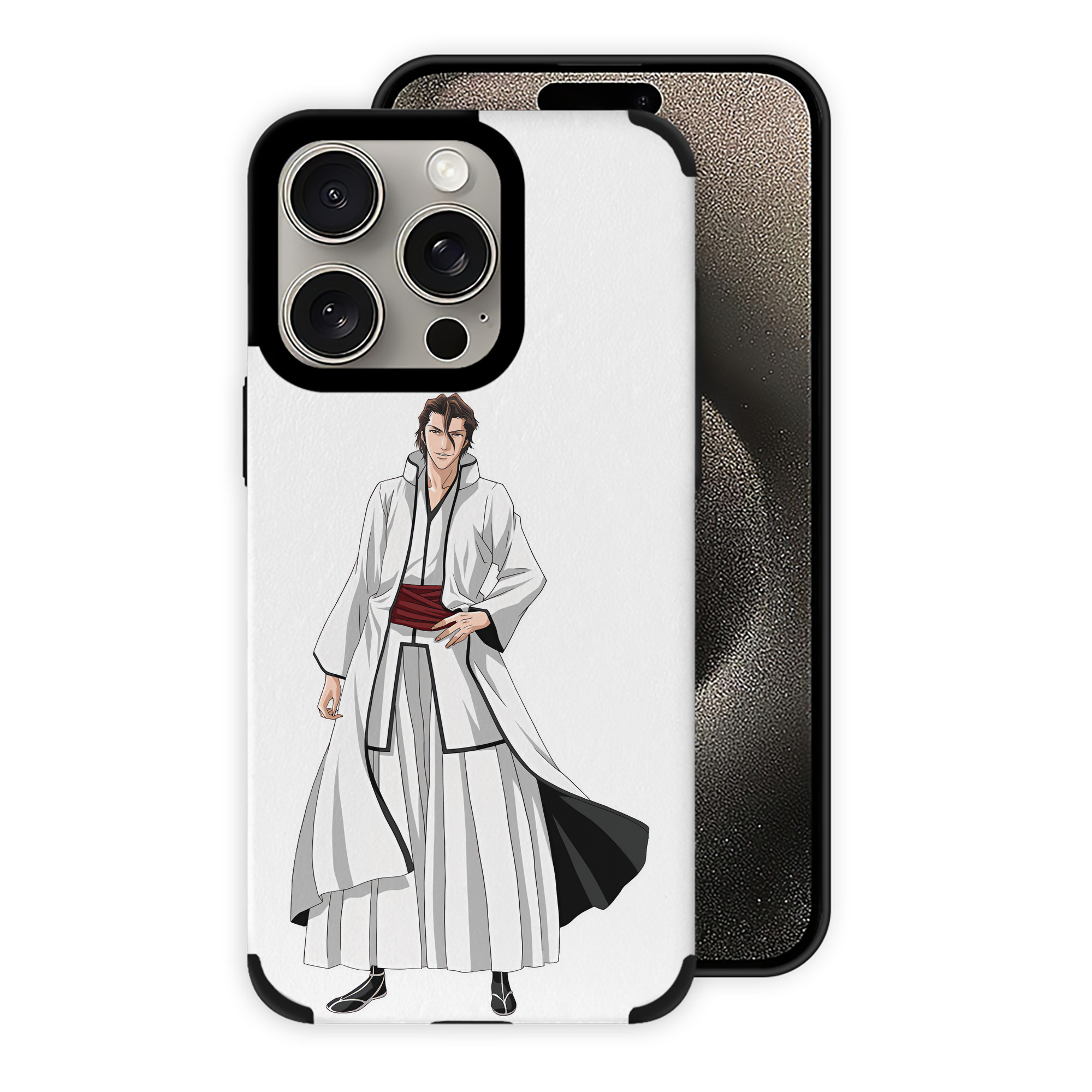 （画像用） ブリーチ 藍染 惣右介（あいぜん そうすけ） BLEACH Aizen Sousuke 【iPhone15ProMax対応】 PUレザー スマホケース 耐衝撃＆黄変防止