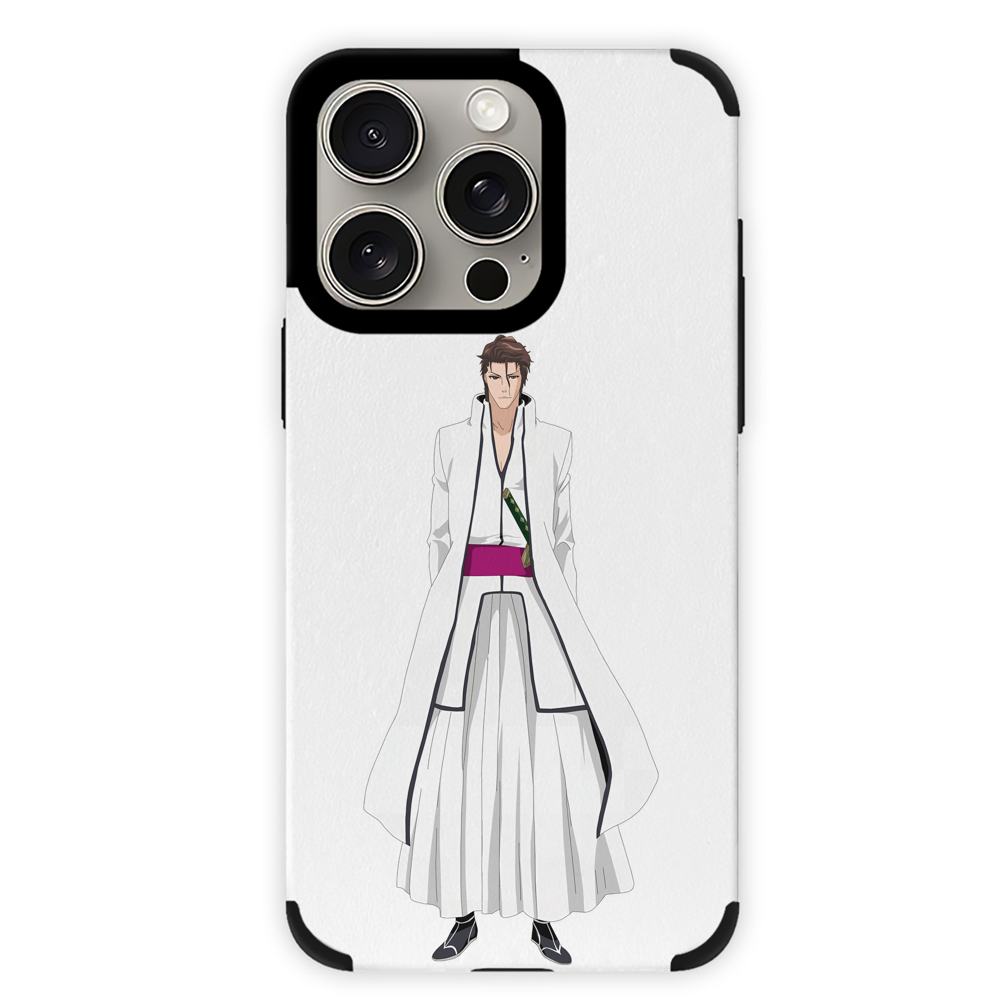 （画像用） ブリーチ 藍染 惣右介（あいぜん そうすけ） BLEACH Aizen Sousuke 【iPhone15ProMax対応】 PUレザー スマホケース 耐衝撃＆黄変防止