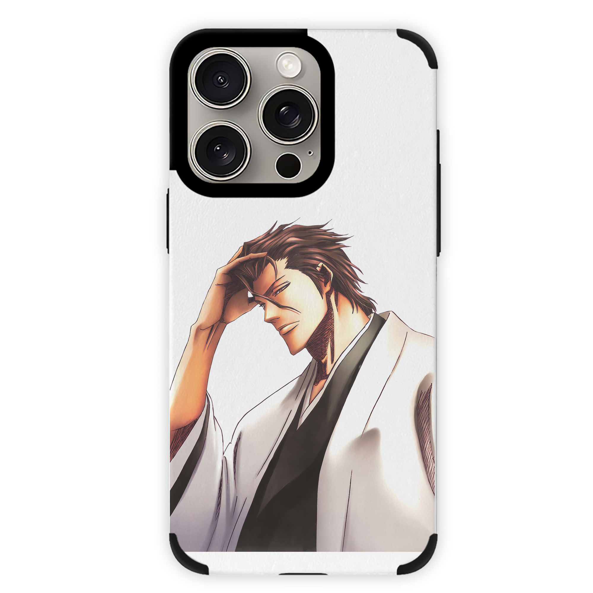 （画像用） ブリーチ 藍染 惣右介（あいぜん そうすけ） BLEACH Aizen Sousuke 【iPhone15ProMax対応】 PUレザー スマホケース 耐衝撃＆黄変防止