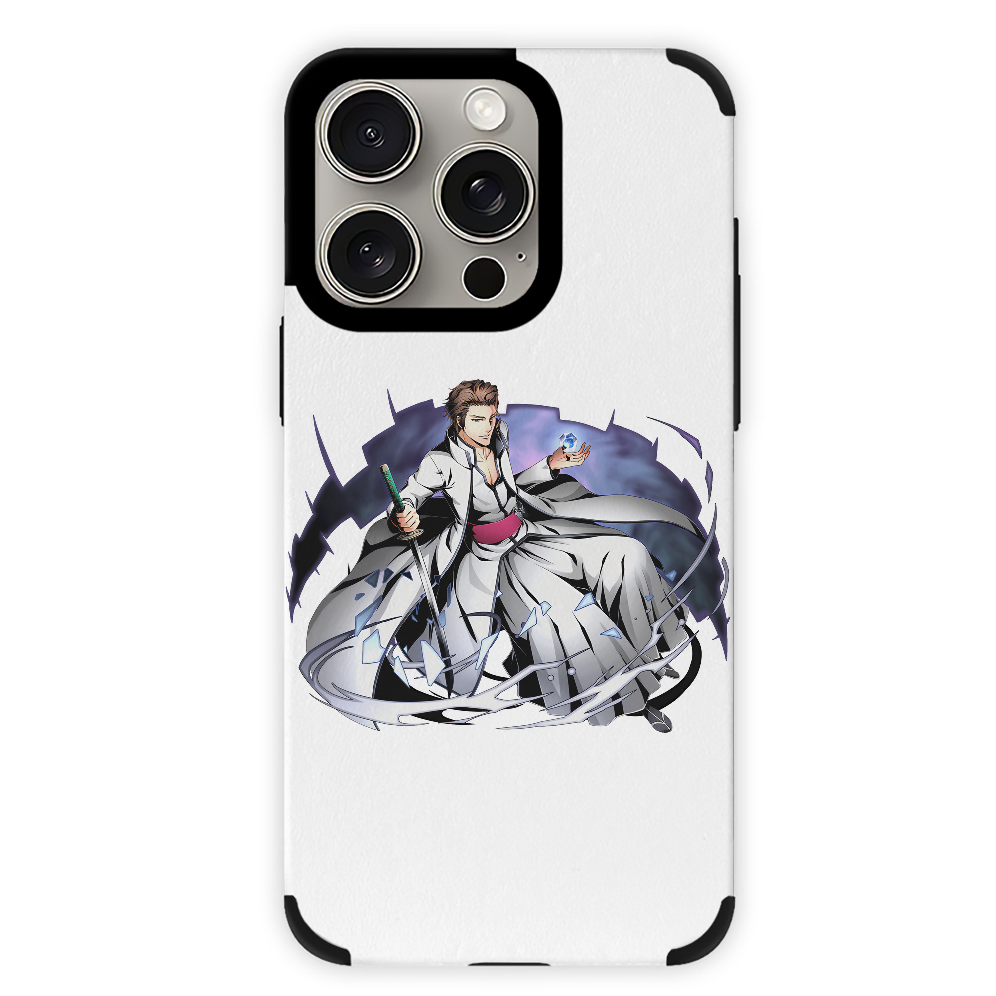 （画像用） ブリーチ 藍染 惣右介（あいぜん そうすけ） BLEACH Aizen Sousuke 【iPhone15ProMax対応】 PUレザー スマホケース 耐衝撃＆黄変防止
