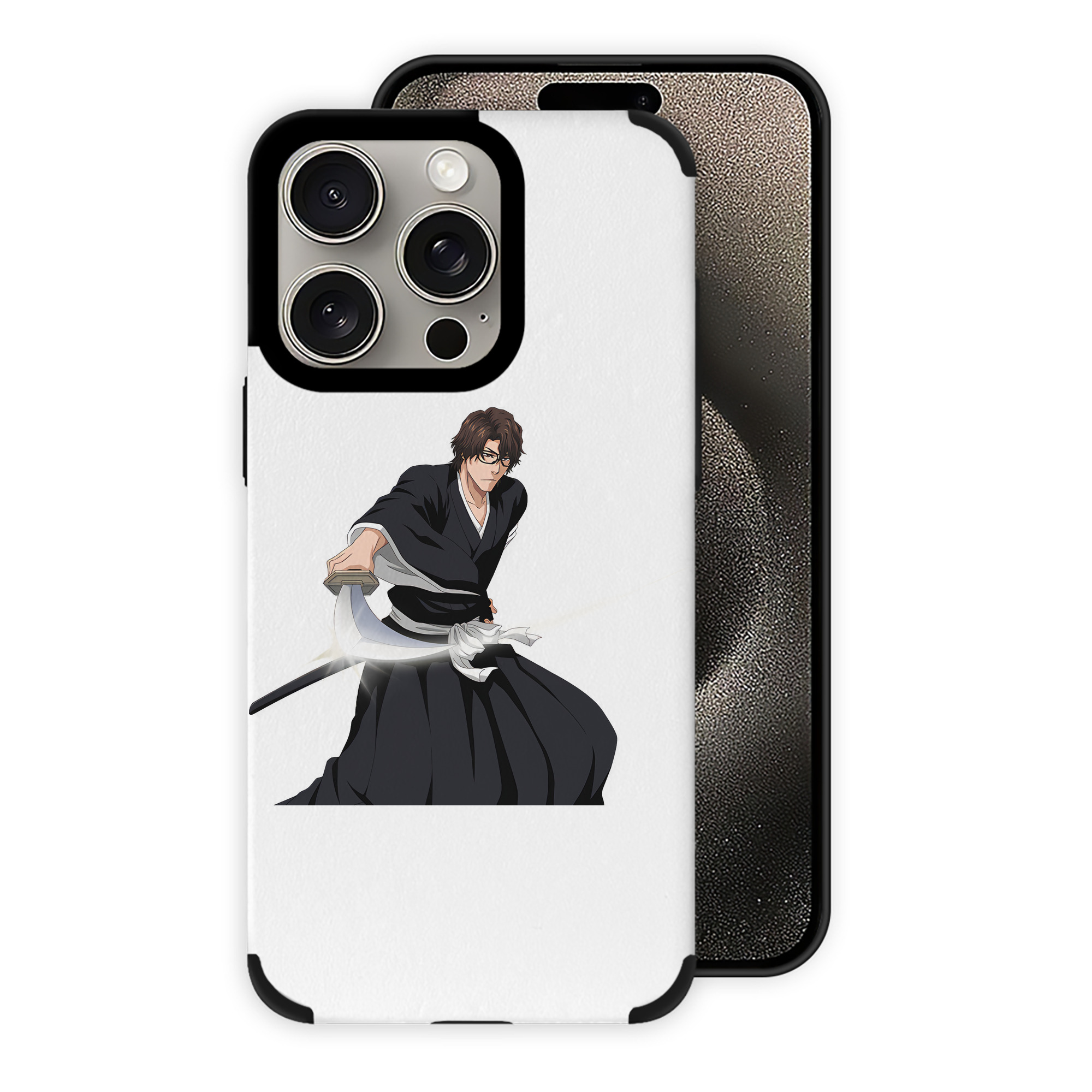 （画像用） ブリーチ 藍染 惣右介（あいぜん そうすけ） BLEACH Aizen Sousuke 【iPhone15ProMax対応】 PUレザー スマホケース 耐衝撃＆黄変防止