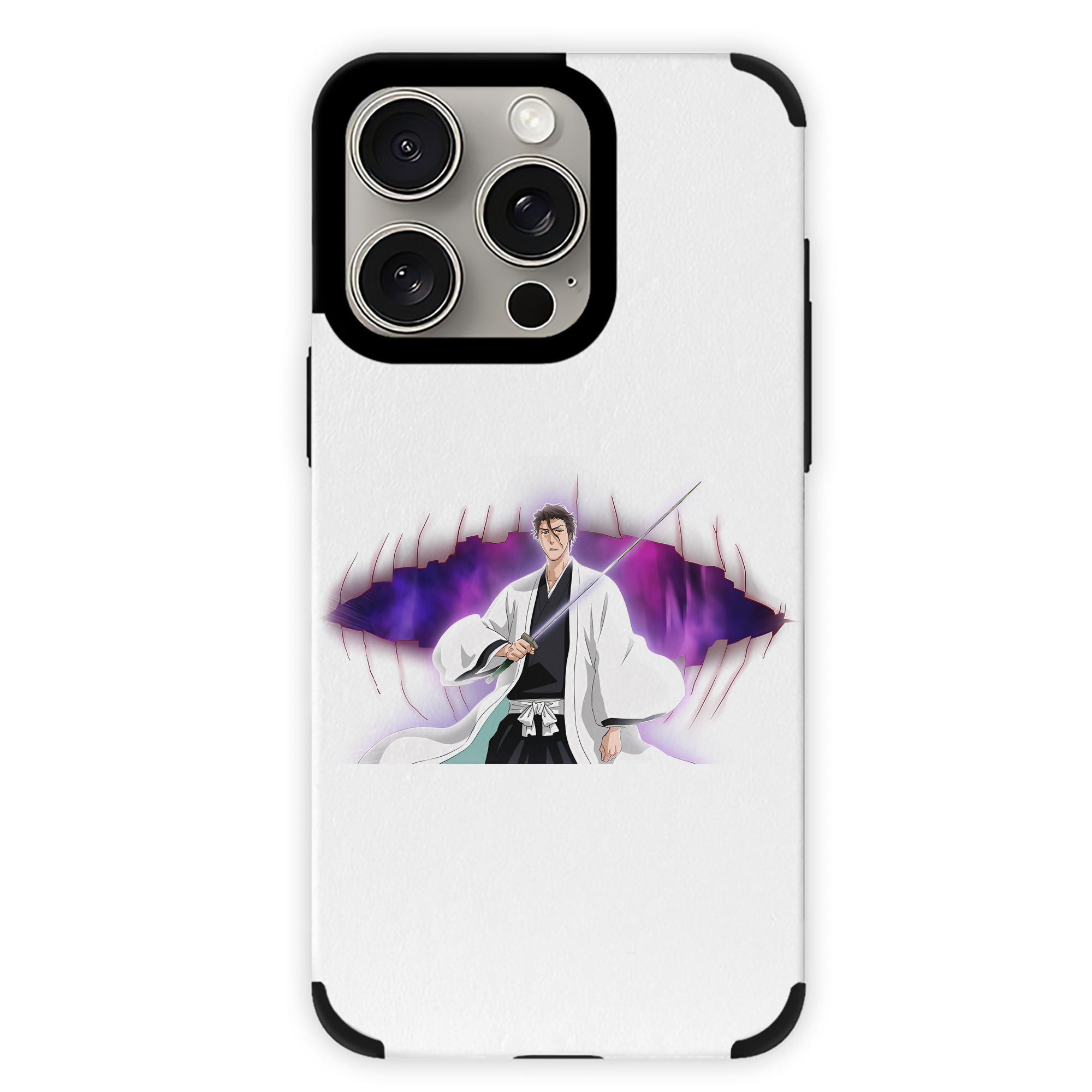 （画像用） ブリーチ 藍染 惣右介（あいぜん そうすけ） BLEACH Aizen Sousuke 【iPhone15ProMax対応】 PUレザー スマホケース 耐衝撃＆黄変防止