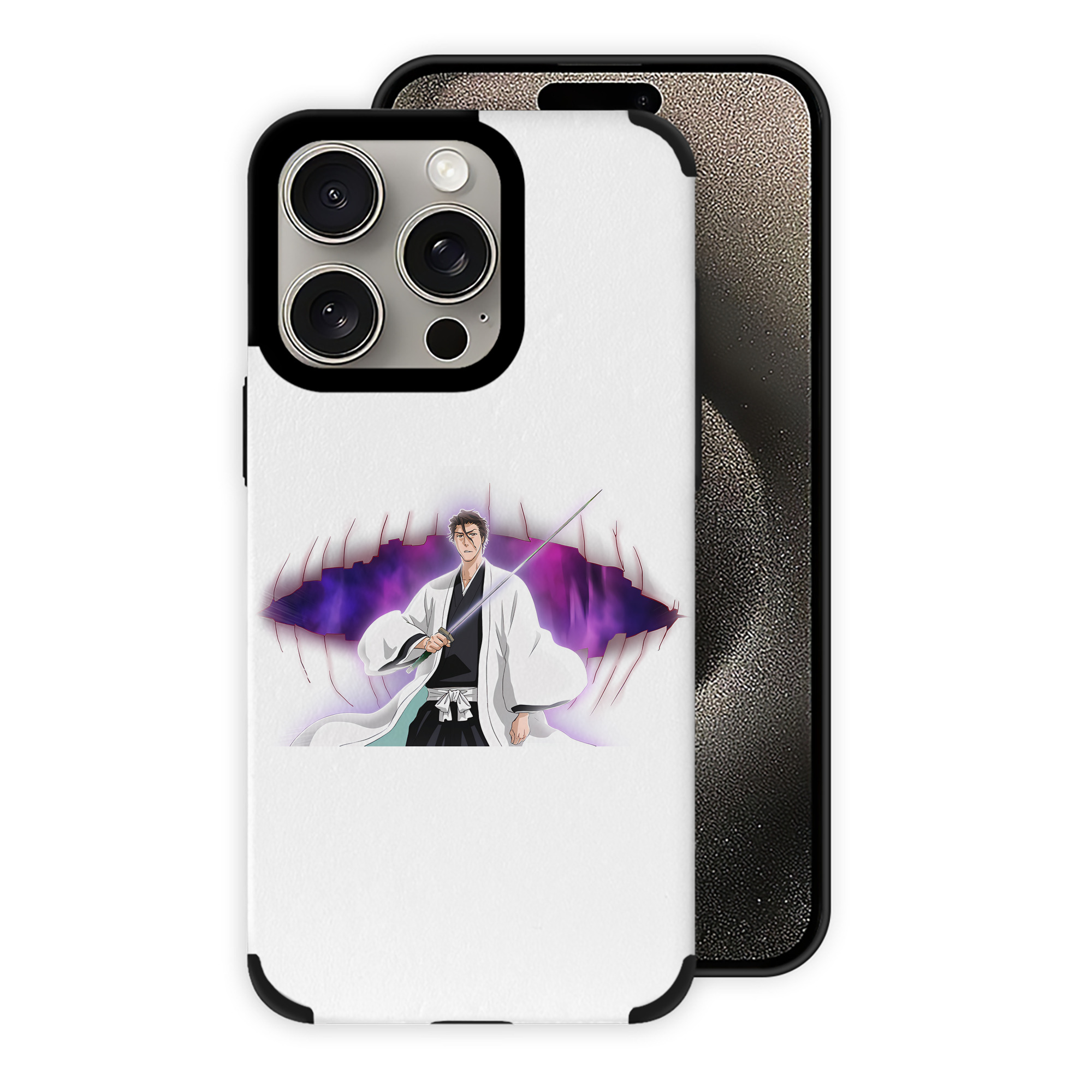 （画像用） ブリーチ 藍染 惣右介（あいぜん そうすけ） BLEACH Aizen Sousuke 【iPhone15ProMax対応】 PUレザー スマホケース 耐衝撃＆黄変防止