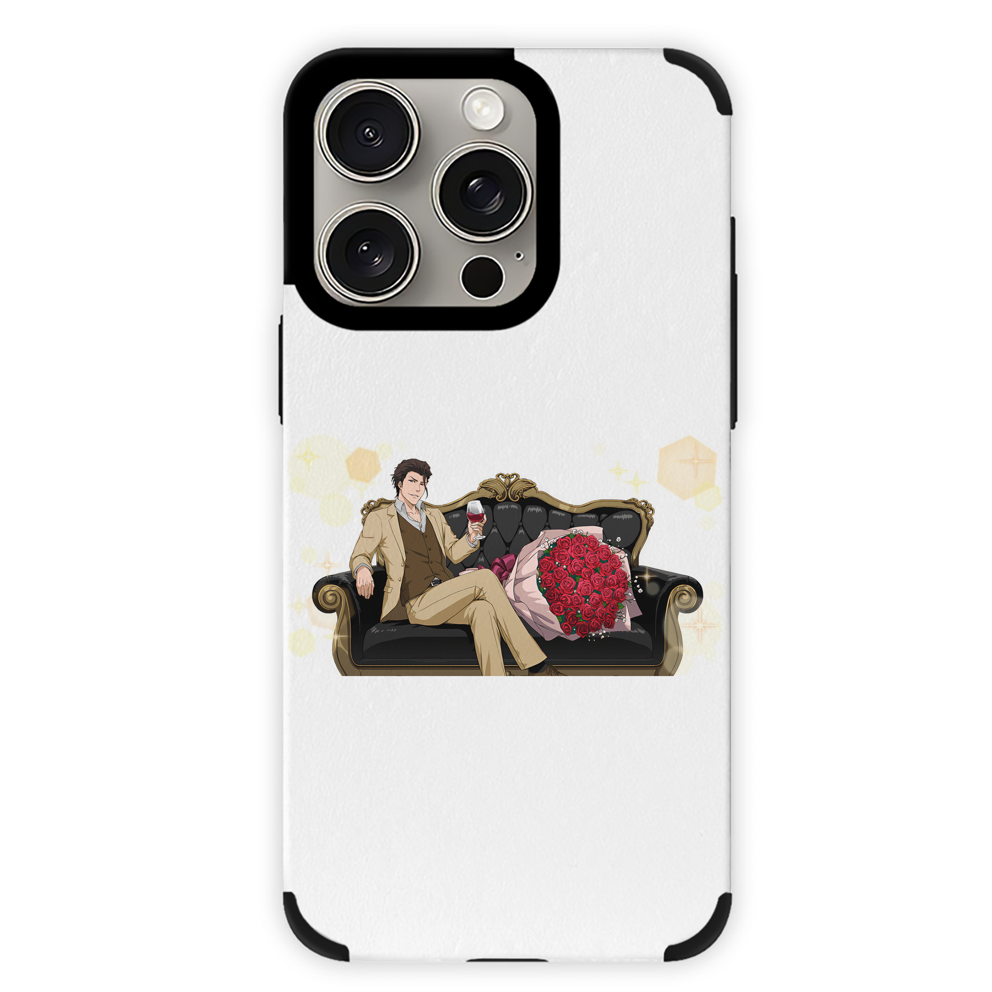 （画像用） ブリーチ 藍染 惣右介（あいぜん そうすけ） BLEACH Aizen Sousuke 【iPhone15ProMax対応】 PUレザー スマホケース 耐衝撃＆黄変防止