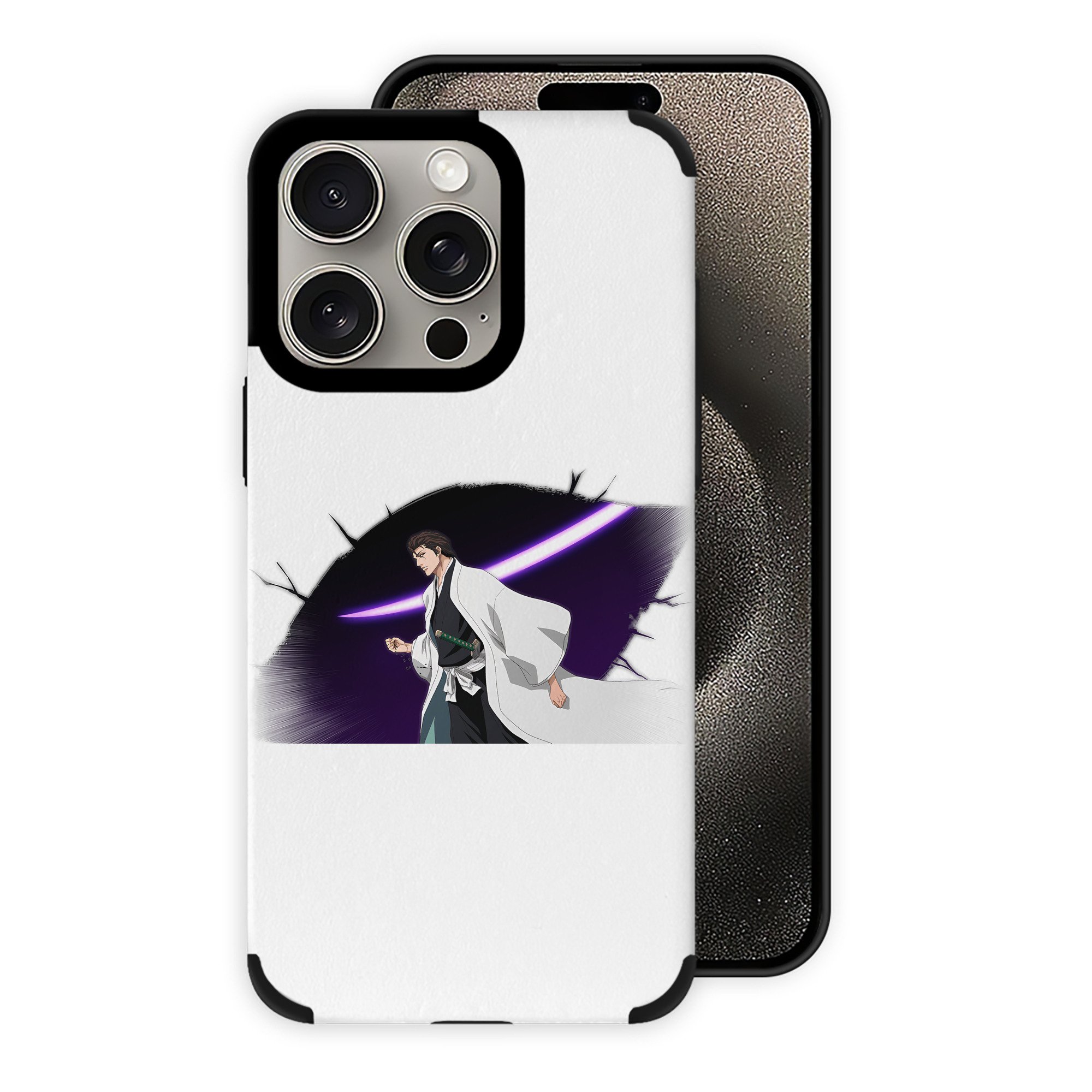（画像用） ブリーチ 藍染 惣右介（あいぜん そうすけ） BLEACH Aizen Sousuke 【iPhone15ProMax対応】 PUレザー スマホケース 耐衝撃＆黄変防止