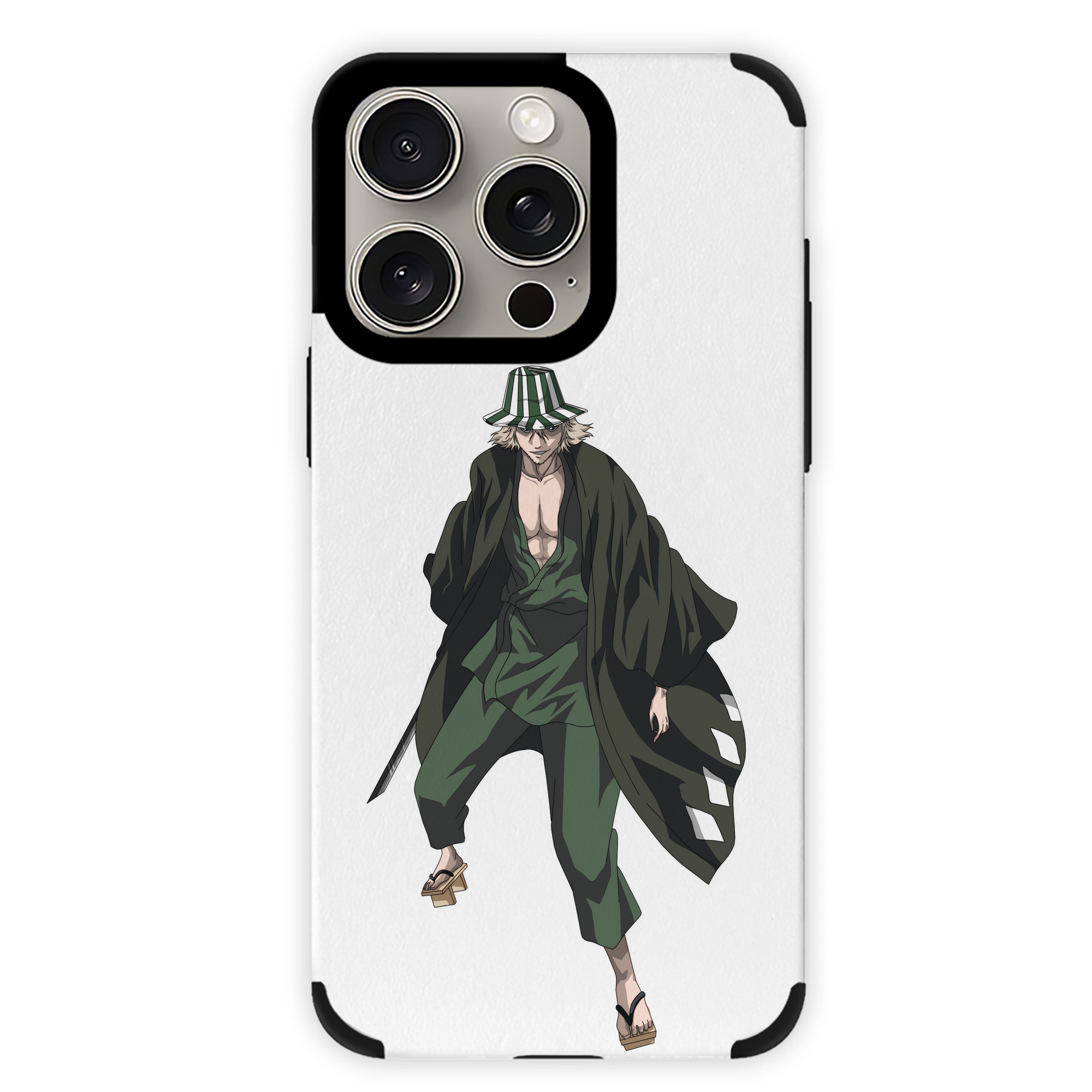 （画像用） "ブリーチ 浦原 喜助（うらはら きすけ） BLEACH Urahara Kisuke " 【iPhone15ProMax対応】 PUレザー スマホケース 耐衝撃＆黄変防止