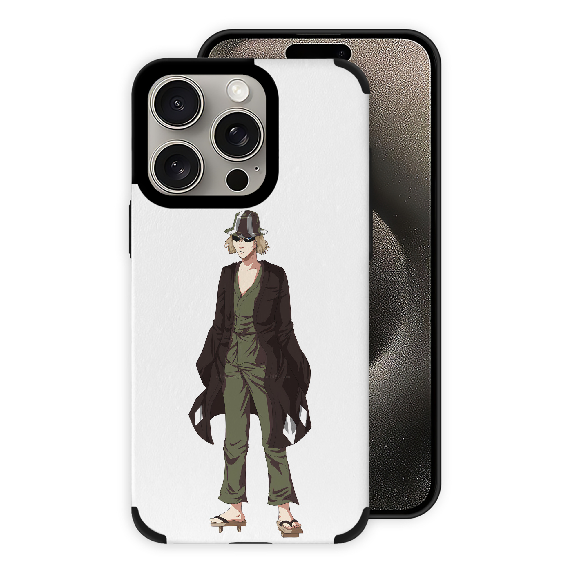 （画像用） "ブリーチ 浦原 喜助（うらはら きすけ） BLEACH Urahara Kisuke " 【iPhone15ProMax対応】 PUレザー スマホケース 耐衝撃＆黄変防止