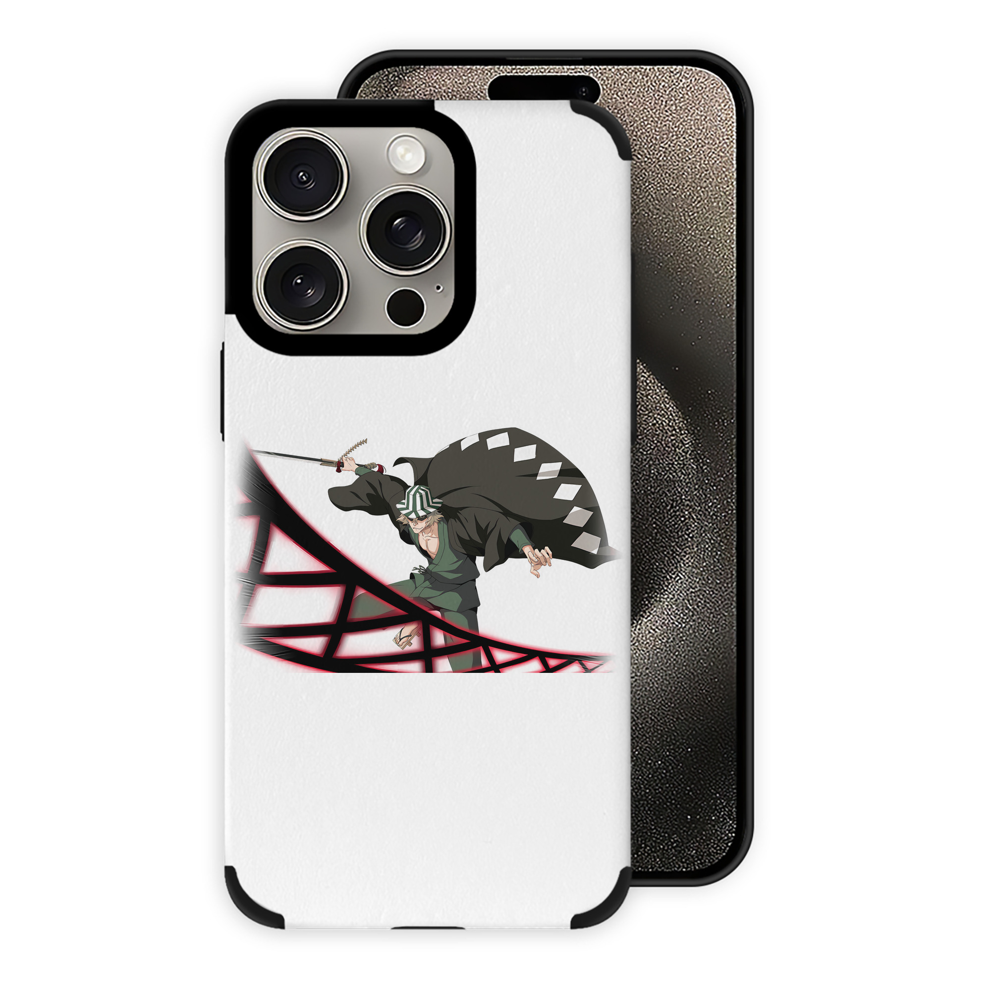 （画像用） "ブリーチ 浦原 喜助（うらはら きすけ） BLEACH Urahara Kisuke " 【iPhone15ProMax対応】 PUレザー スマホケース 耐衝撃＆黄変防止