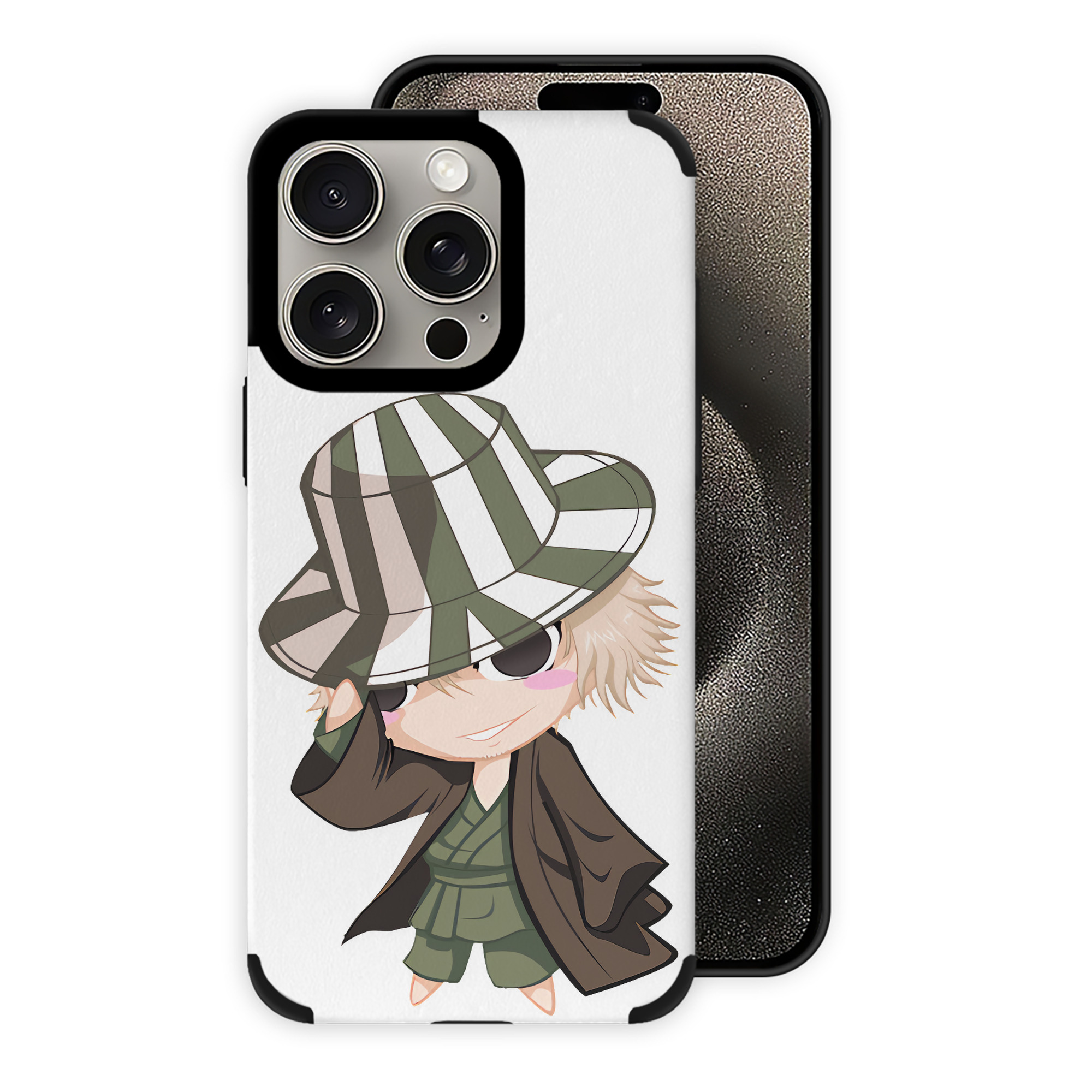 （画像用） "ブリーチ 浦原 喜助（うらはら きすけ） BLEACH Urahara Kisuke " 【iPhone15ProMax対応】 PUレザー スマホケース 耐衝撃＆黄変防止