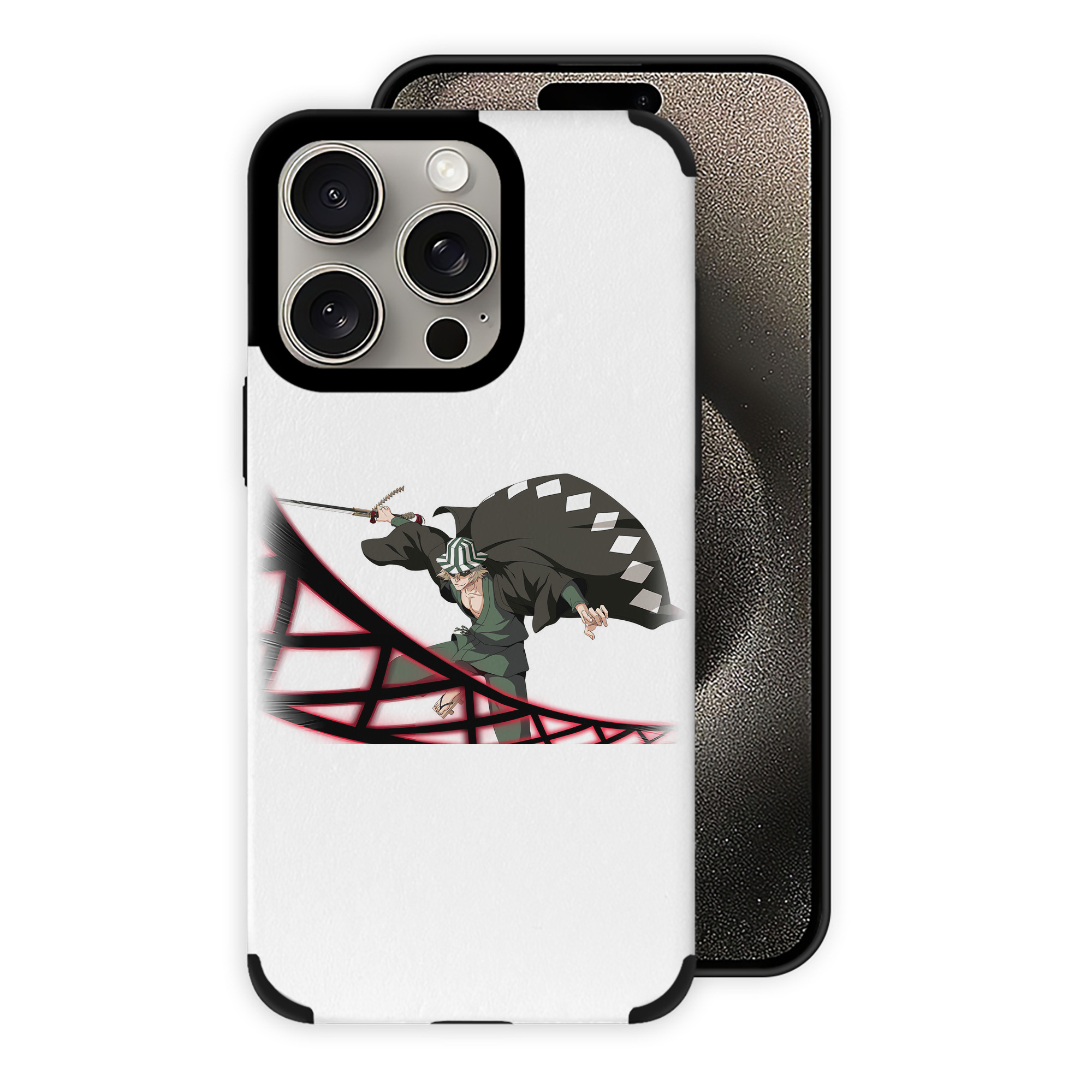 （画像用） "ブリーチ 浦原 喜助（うらはら きすけ） BLEACH Urahara Kisuke " 【iPhone15ProMax対応】 PUレザー スマホケース 耐衝撃＆黄変防止