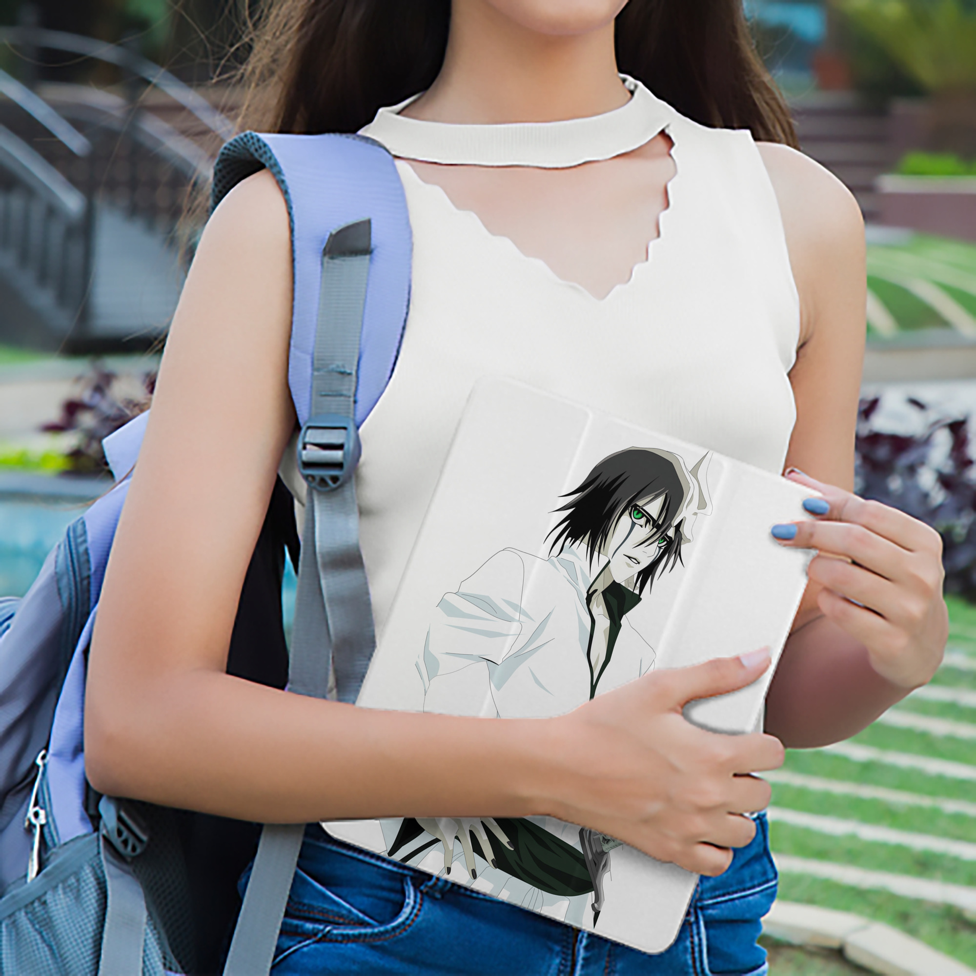 ブリーチ ウルキオラ·シファー BLEACH Ulquiorra cifer IPad ケース ペン収納付き 三つ折りスタンド PUレザー×シリコン 対応機種9.5/10.5/10.9インチ