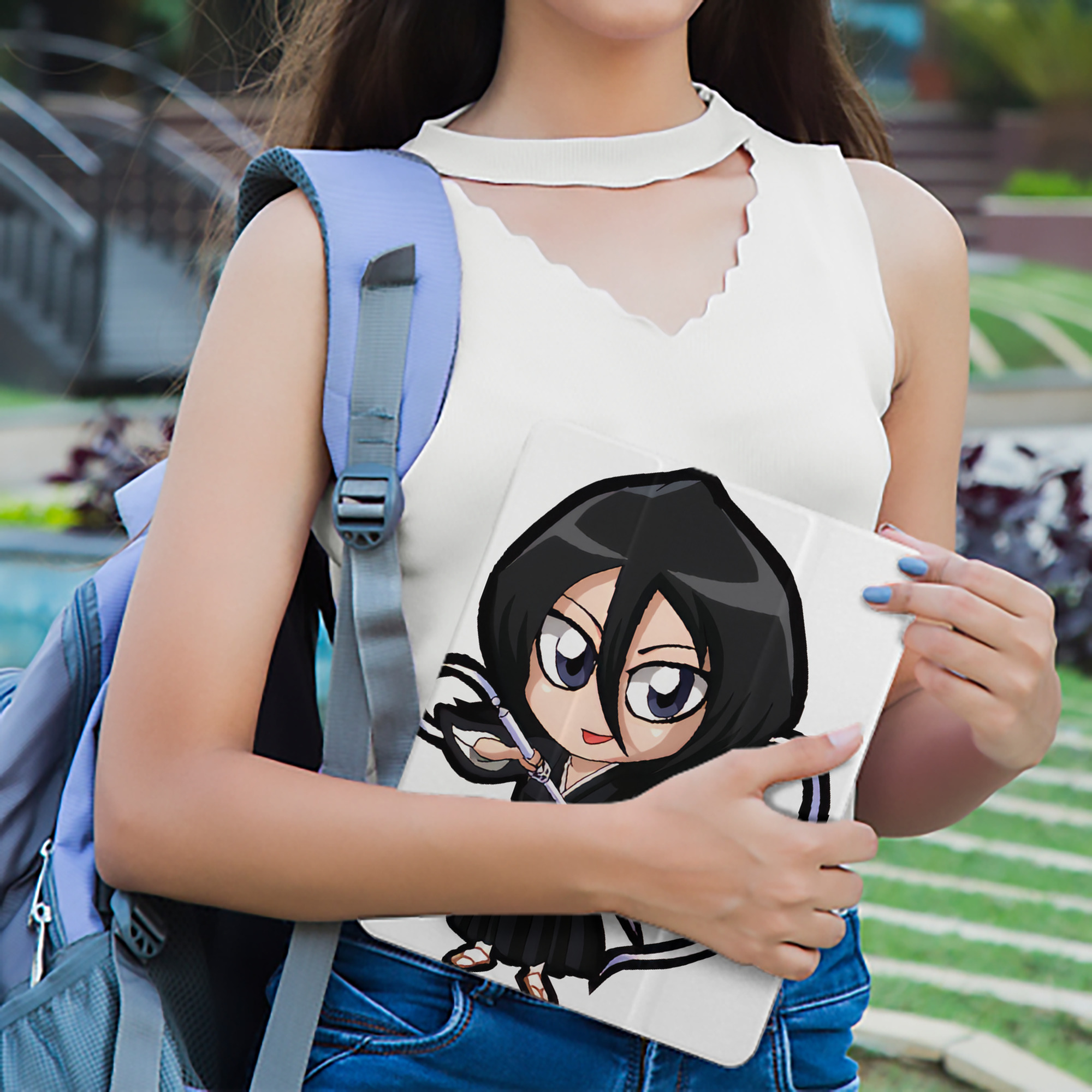 ブリーチ 朽木ルキア BLEACH Kuchiki Rukia IPad ケース ペン収納付き 三つ折りスタンド PUレザー×シリコン 対応機種9.5/10.5/10.9インチ