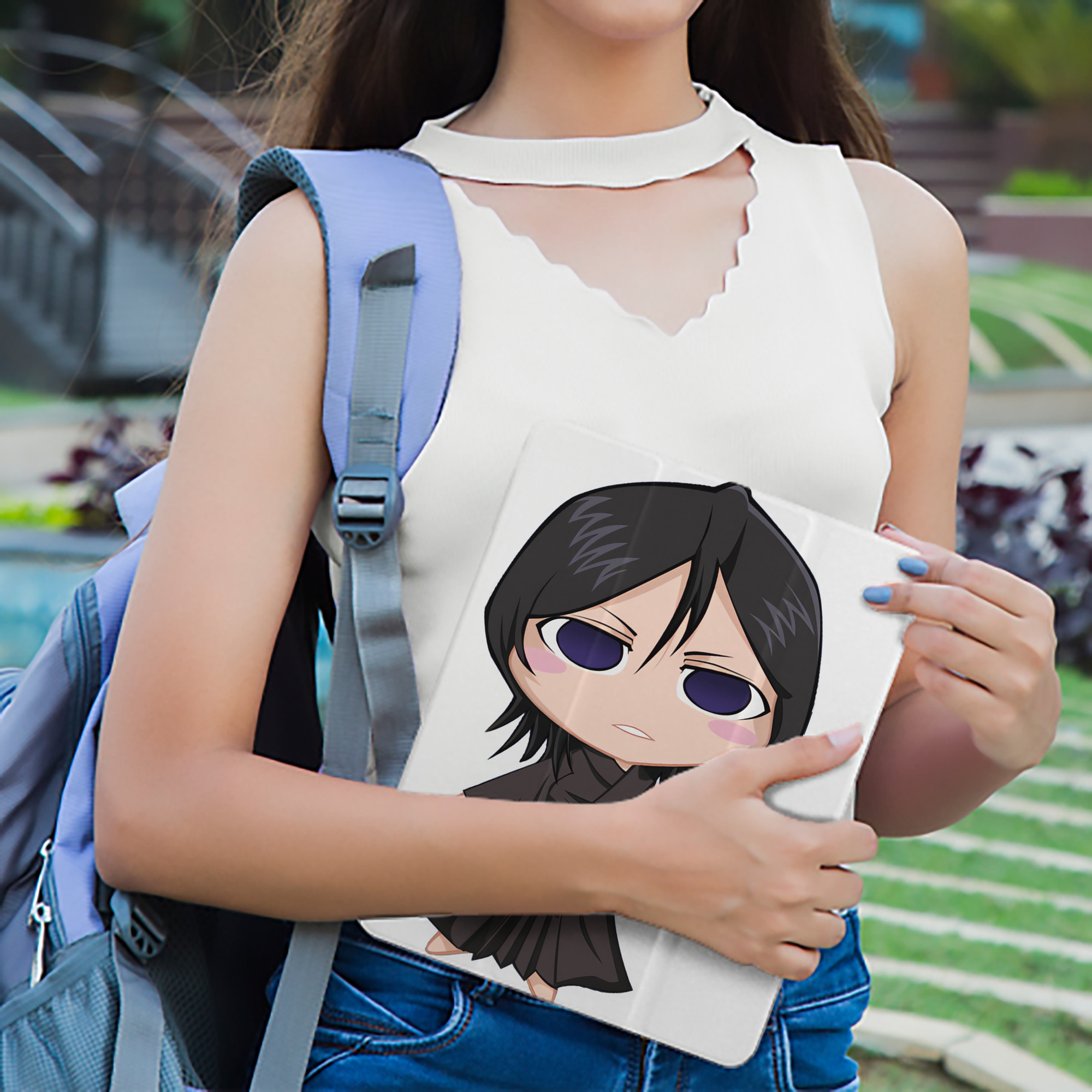 ブリーチ 朽木ルキア BLEACH Kuchiki Rukia IPad ケース ペン収納付き 三つ折りスタンド PUレザー×シリコン 対応機種9.5/10.5/10.9インチ