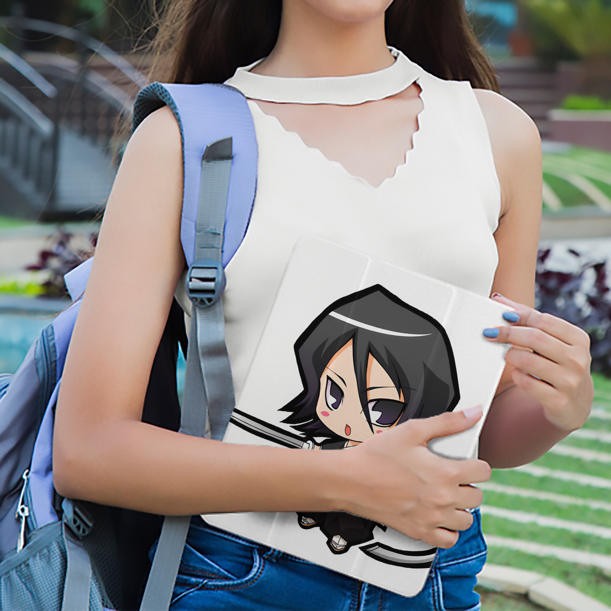 ブリーチ 朽木ルキア BLEACH Kuchiki Rukia IPad ケース ペン収納付き 三つ折りスタンド PUレザー×シリコン 対応機種9.5/10.5/10.9インチ