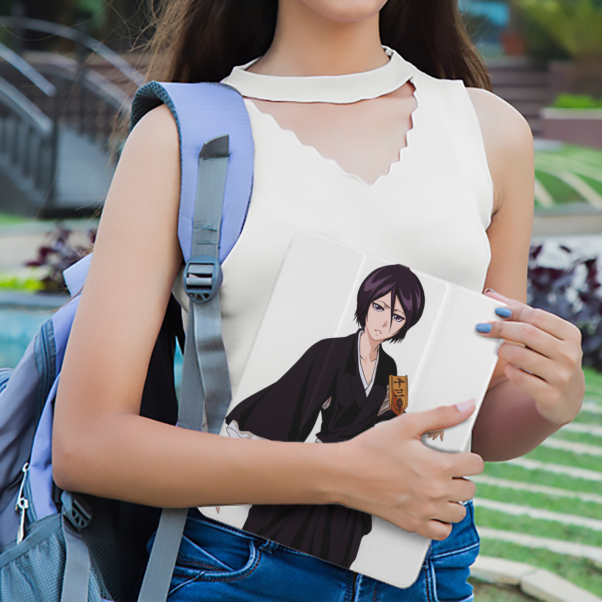 ブリーチ 朽木ルキア BLEACH Kuchiki Rukia IPad ケース ペン収納付き 三つ折りスタンド PUレザー×シリコン 対応機種9.5/10.5/10.9インチ