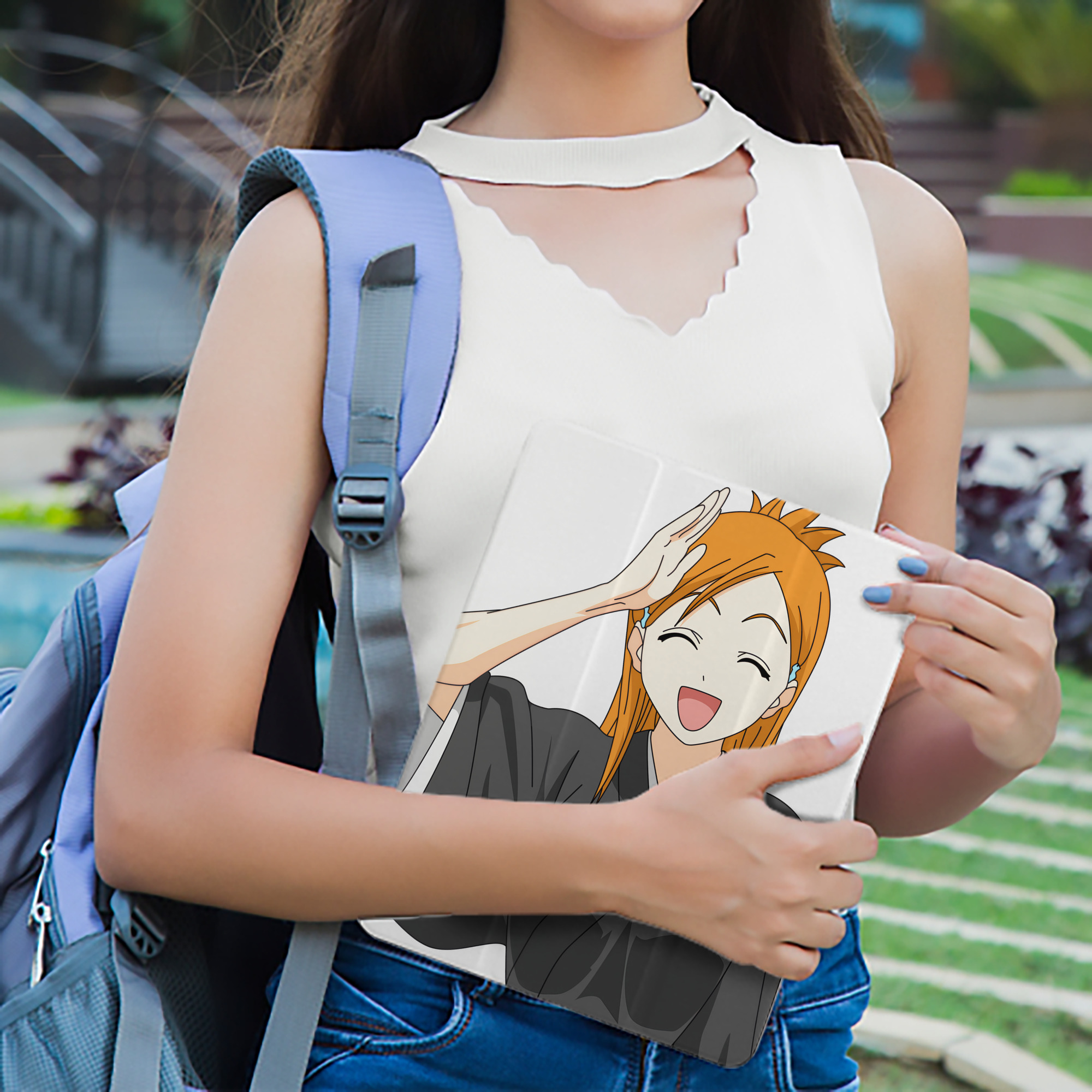 ブリーチ 井上織姫（いのうえおりひめ） BLEACH Inoue Orihime IPad ケース ペン収納付き 三つ折りスタンド PUレザー×シリコン 対応機種9.5/10.5/10.9インチ