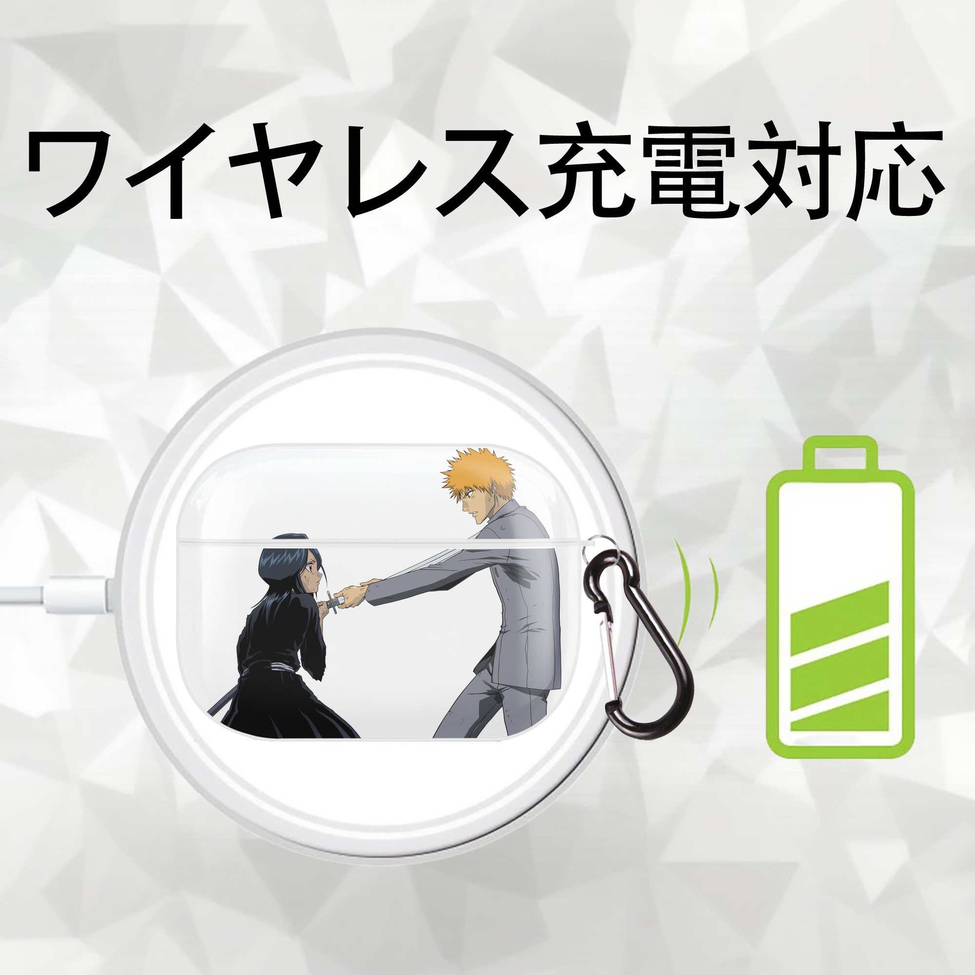 ブリーチ 朽木ルキア BLEACH Kuchiki Rukia 【AirPods Pro用】ハードシェル保護ケース 耐衝撃・防指紋・カラビナ付き商品仕様
