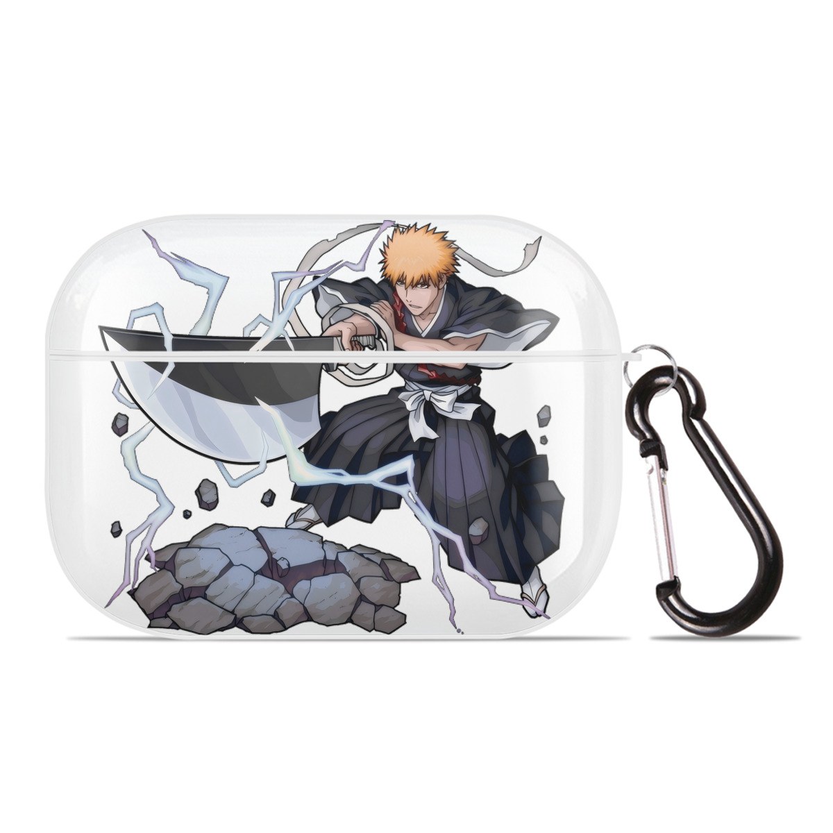 （画像用） ブリーチ 黒崎一護（くろさき いちご）BLEACH Kurosaki Ichigo 【AirPods Pro用】ハードシェル保護ケース 耐衝撃・防指紋・カラビナ付き商品仕様
