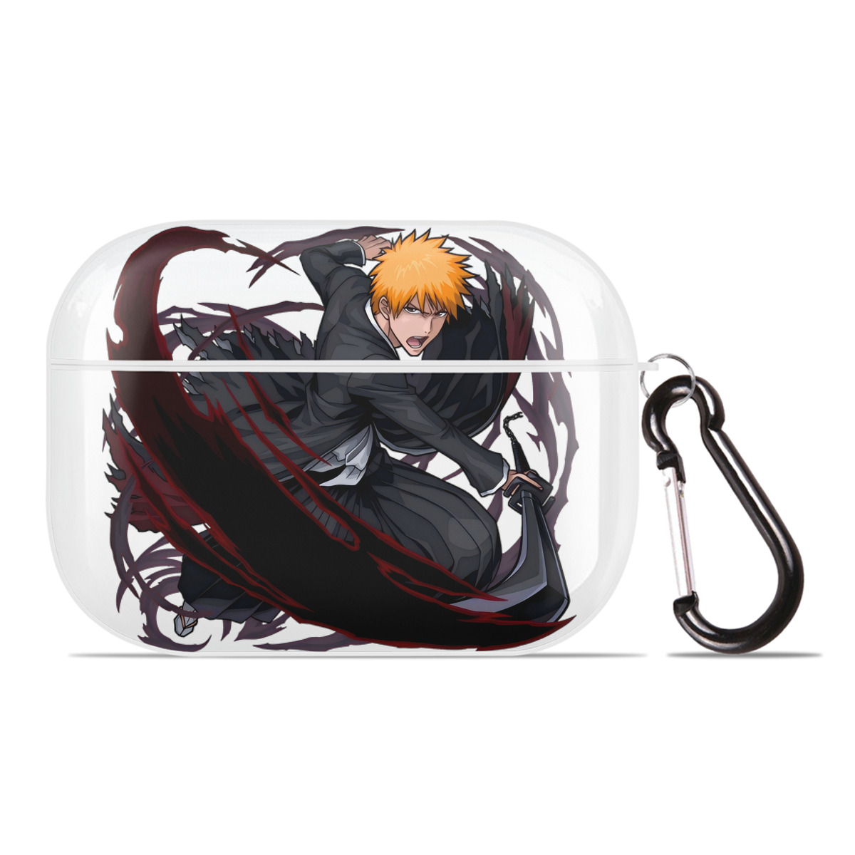 （画像用） ブリーチ 黒崎一護（くろさき いちご）BLEACH Kurosaki Ichigo 【AirPods Pro用】ハードシェル保護ケース 耐衝撃・防指紋・カラビナ付き商品仕様