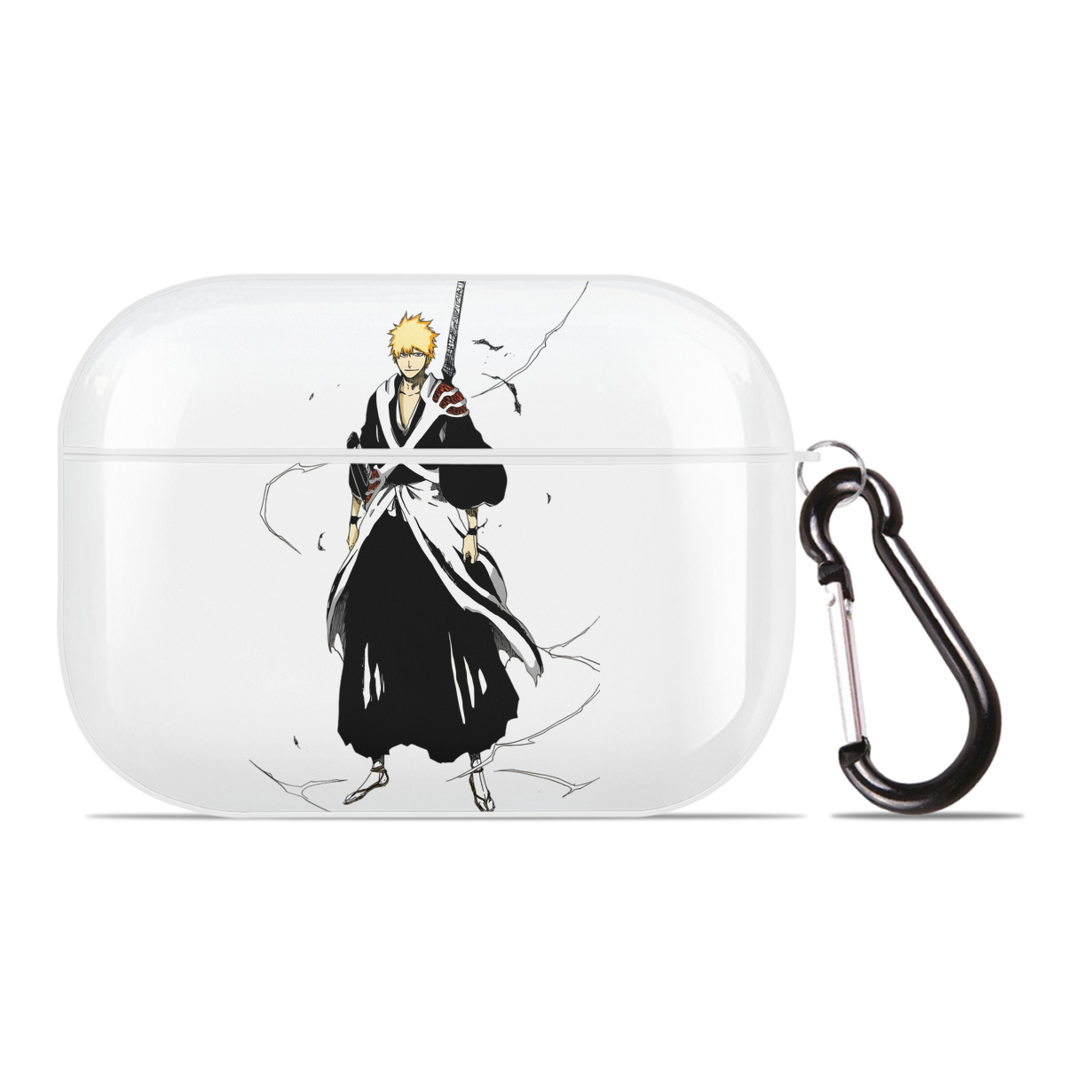 （画像用） ブリーチ 黒崎一護（くろさき いちご）BLEACH Kurosaki Ichigo 【AirPods Pro用】ハードシェル保護ケース 耐衝撃・防指紋・カラビナ付き商品仕様