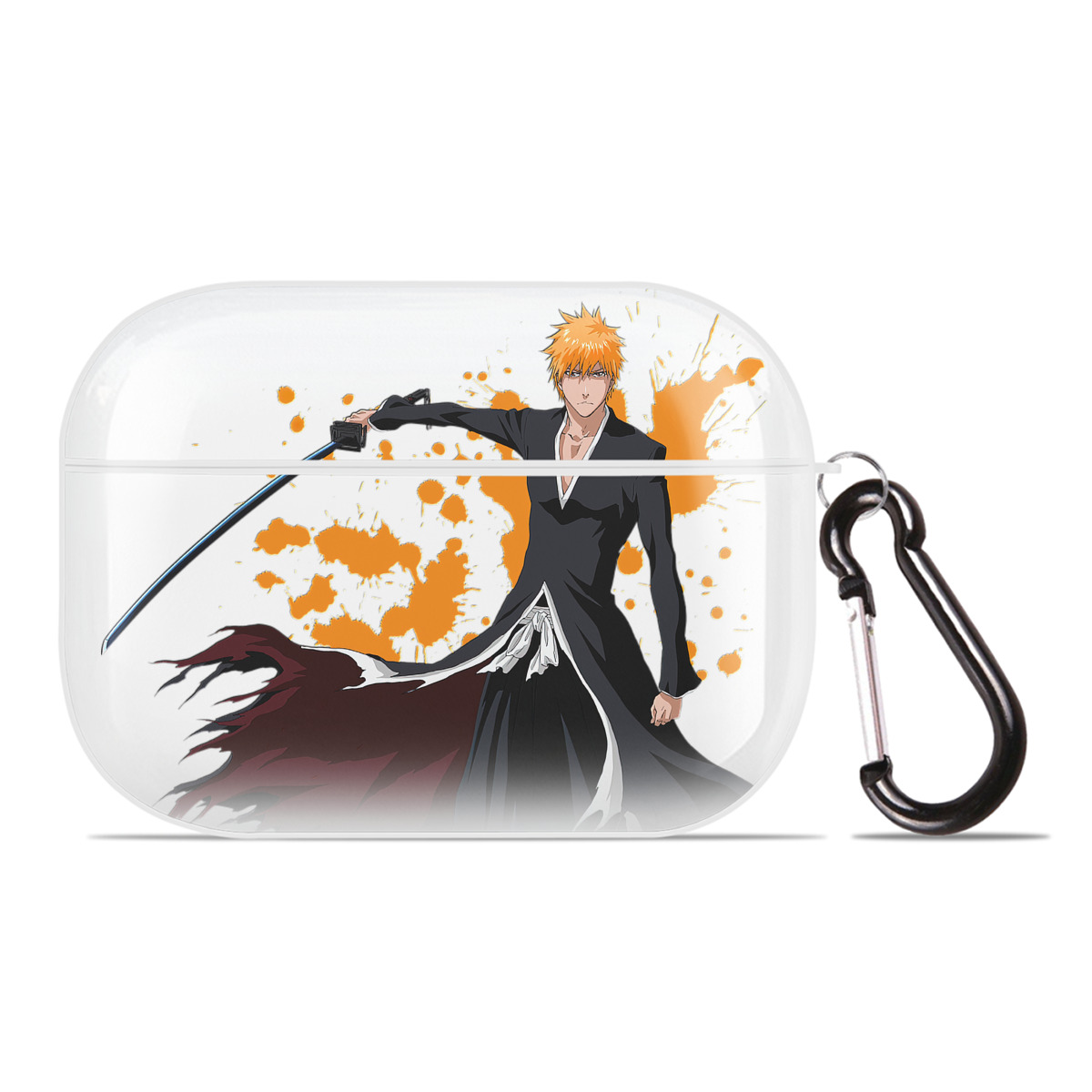 （画像用） ブリーチ 黒崎一護（くろさき いちご）BLEACH Kurosaki Ichigo 【AirPods Pro用】ハードシェル保護ケース 耐衝撃・防指紋・カラビナ付き商品仕様