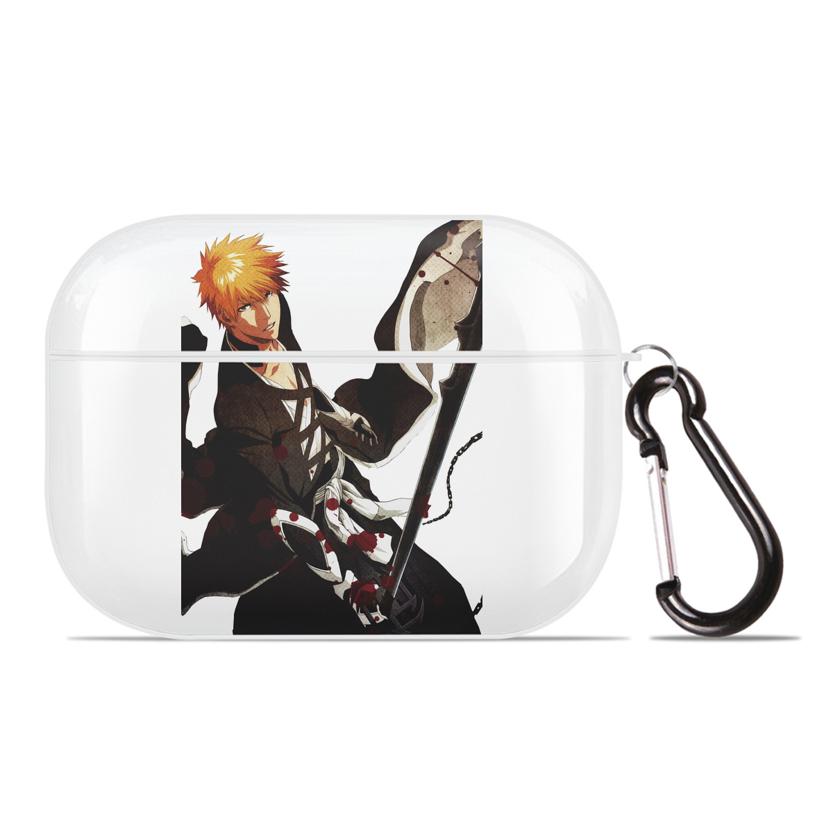 （画像用） ブリーチ 黒崎一護（くろさき いちご）BLEACH Kurosaki Ichigo 【AirPods Pro用】ハードシェル保護ケース 耐衝撃・防指紋・カラビナ付き商品仕様