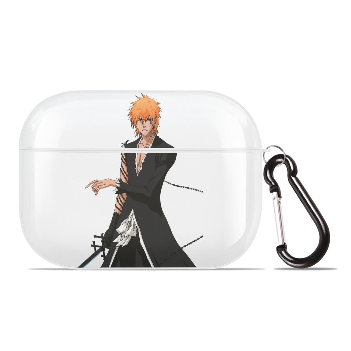 （画像用） ブリーチ 黒崎一護（くろさき いちご）BLEACH Kurosaki Ichigo 【AirPods Pro用】ハードシェル保護ケース 耐衝撃・防指紋・カラビナ付き商品仕様