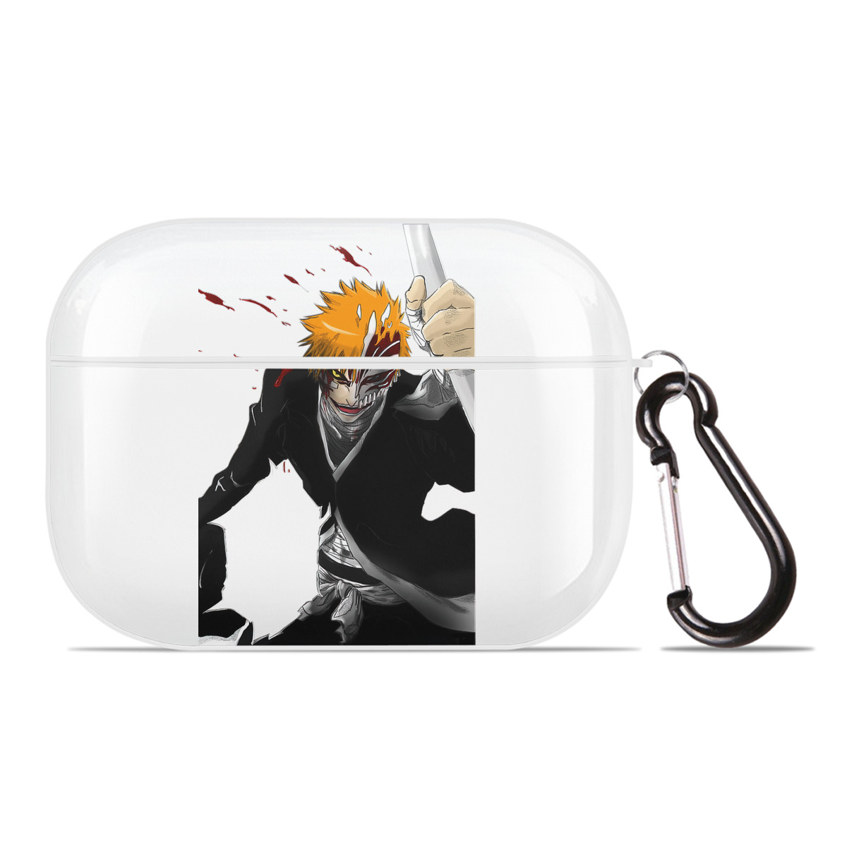 ブリーチ 黒崎一護（くろさき いちご）BLEACH Kurosaki Ichigo 【AirPods Pro用】ハードシェル保護ケース 耐衝撃・防指紋・カラビナ付き商品仕様