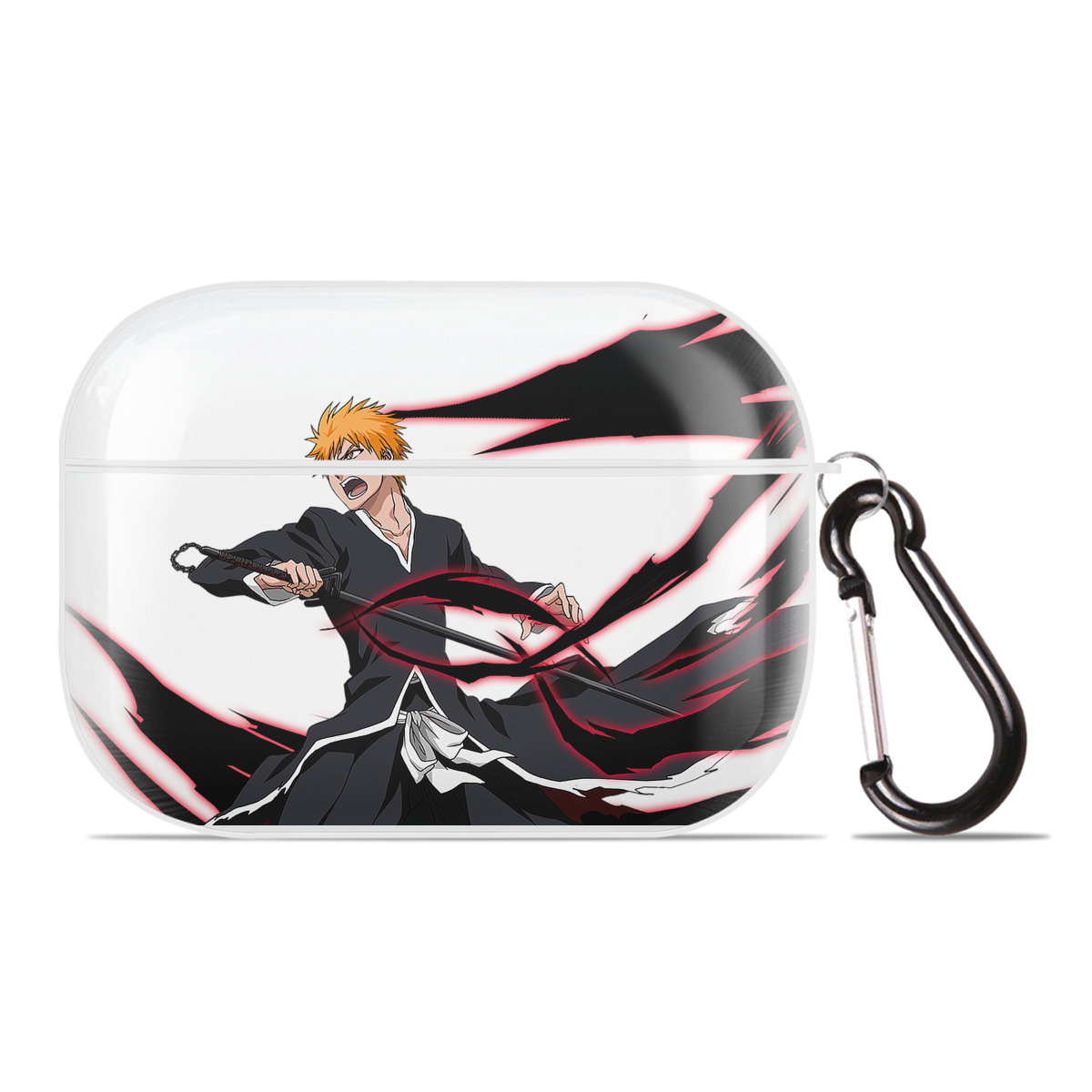 ブリーチ 黒崎一護（くろさき いちご）BLEACH Kurosaki Ichigo 【AirPods Pro用】ハードシェル保護ケース 耐衝撃・防指紋・カラビナ付き商品仕様