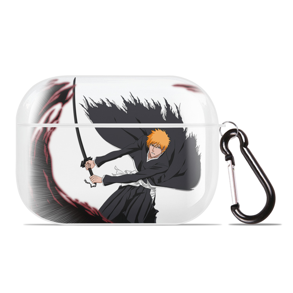 （画像用） ブリーチ 黒崎一護（くろさき いちご）BLEACH Kurosaki Ichigo 【AirPods Pro用】ハードシェル保護ケース 耐衝撃・防指紋・カラビナ付き商品仕様