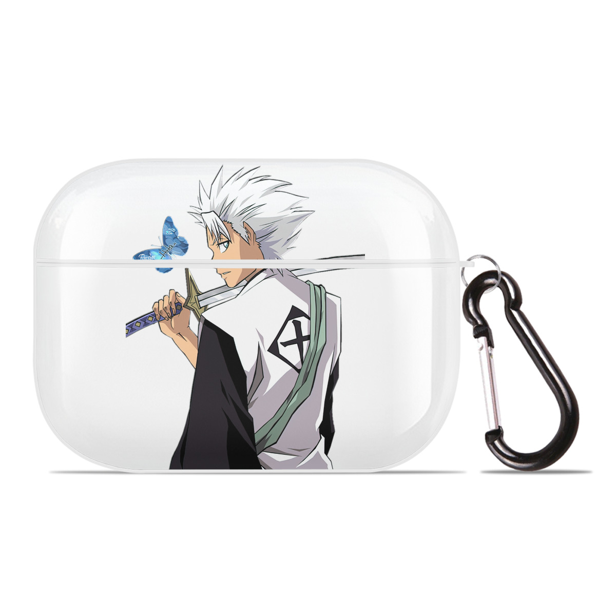 （画像用） ブリーチ 日番谷冬獅郎（ひつがや とうしろう） BLEACH Hitsugaya Toushirou 【AirPods Pro用】ハードシェル保護ケース 耐衝撃・防指紋・カラビナ付き商品仕様
