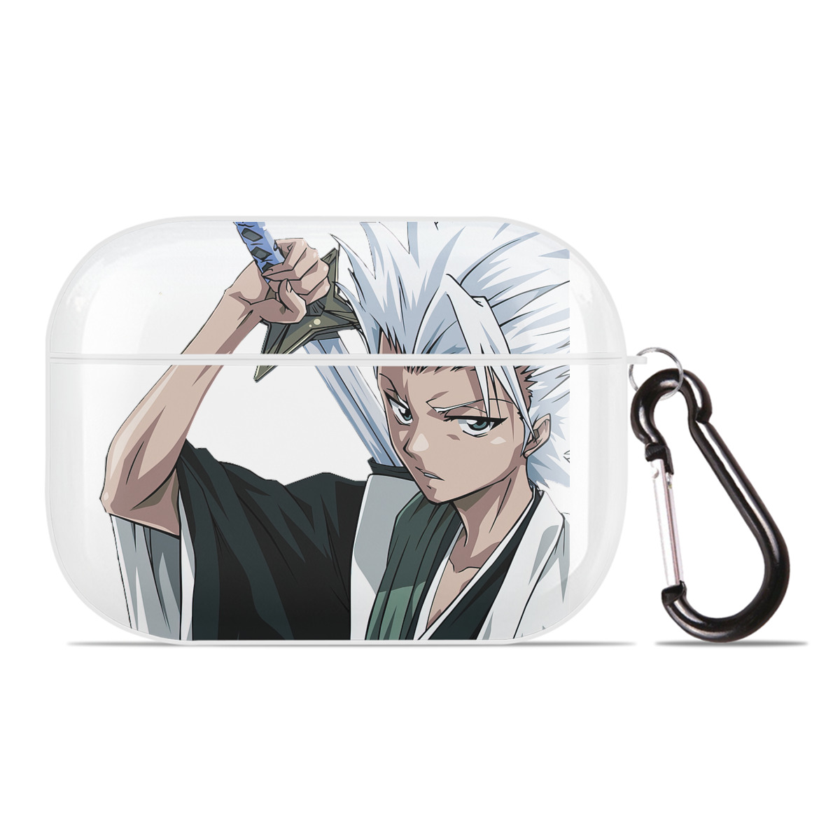 （画像用） ブリーチ 日番谷冬獅郎（ひつがや とうしろう） BLEACH Hitsugaya Toushirou 【AirPods Pro用】ハードシェル保護ケース 耐衝撃・防指紋・カラビナ付き商品仕様