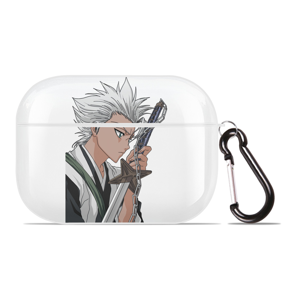 （画像用） ブリーチ 日番谷冬獅郎（ひつがや とうしろう） BLEACH Hitsugaya Toushirou 【AirPods Pro用】ハードシェル保護ケース 耐衝撃・防指紋・カラビナ付き商品仕様