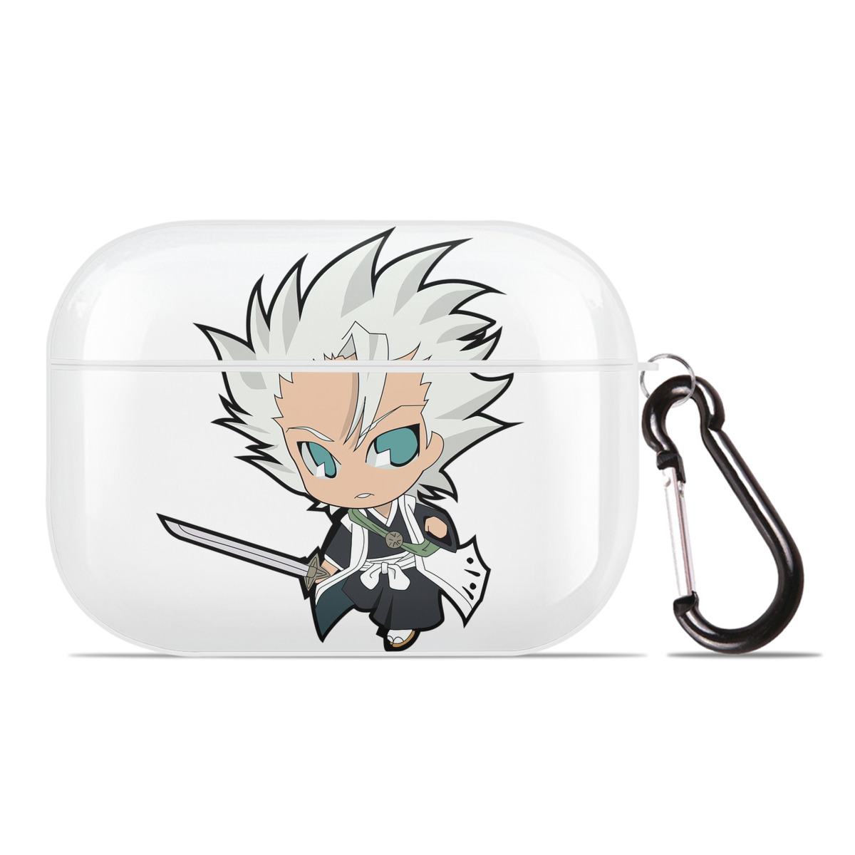 （画像用） ブリーチ 日番谷冬獅郎（ひつがや とうしろう） BLEACH Hitsugaya Toushirou 【AirPods Pro用】ハードシェル保護ケース 耐衝撃・防指紋・カラビナ付き商品仕様