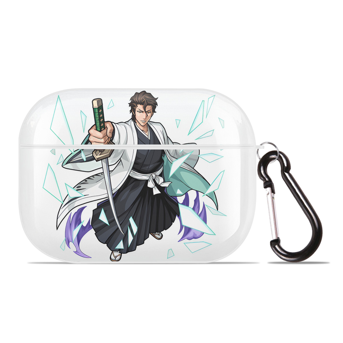 （画像用） ブリーチ 藍染 惣右介（あいぜん そうすけ） BLEACH Aizen Sousuke 【AirPods Pro用】ハードシェル保護ケース 耐衝撃・防指紋・カラビナ付き商品仕様