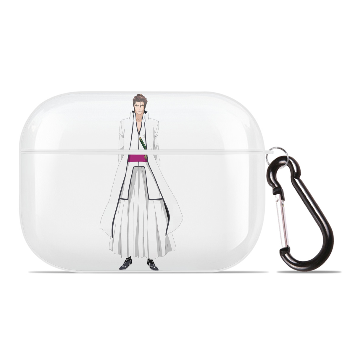 （画像用） ブリーチ 藍染 惣右介（あいぜん そうすけ） BLEACH Aizen Sousuke 【AirPods Pro用】ハードシェル保護ケース 耐衝撃・防指紋・カラビナ付き商品仕様