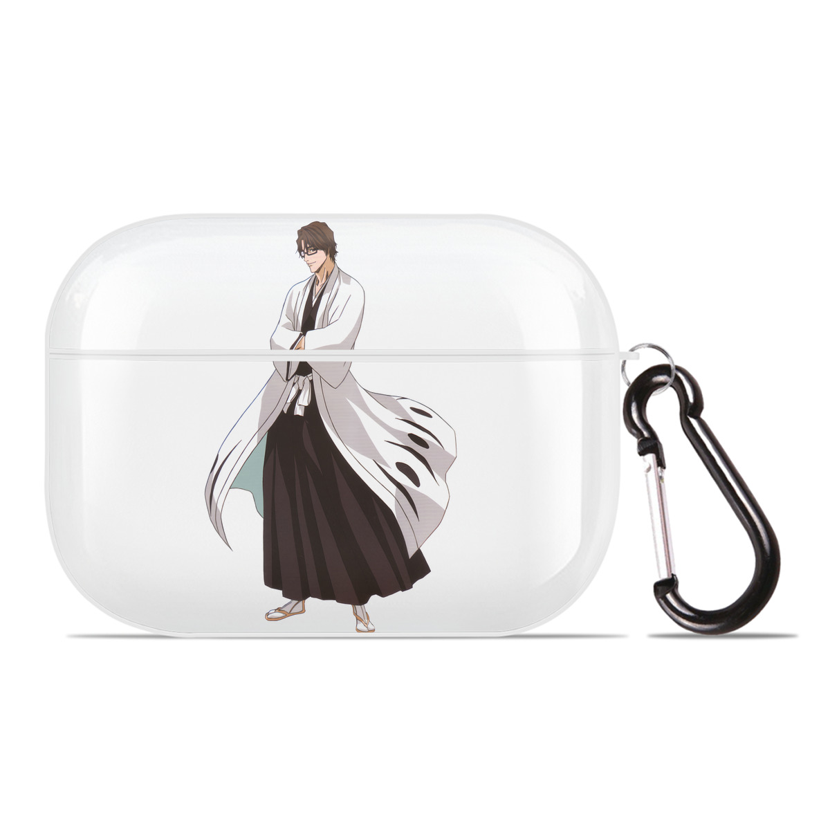 （画像用） ブリーチ 藍染 惣右介（あいぜん そうすけ） BLEACH Aizen Sousuke 【AirPods Pro用】ハードシェル保護ケース 耐衝撃・防指紋・カラビナ付き商品仕様
