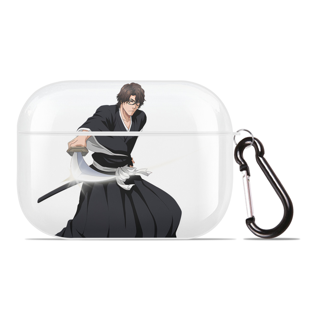 （画像用） ブリーチ 藍染 惣右介（あいぜん そうすけ） BLEACH Aizen Sousuke 【AirPods Pro用】ハードシェル保護ケース 耐衝撃・防指紋・カラビナ付き商品仕様