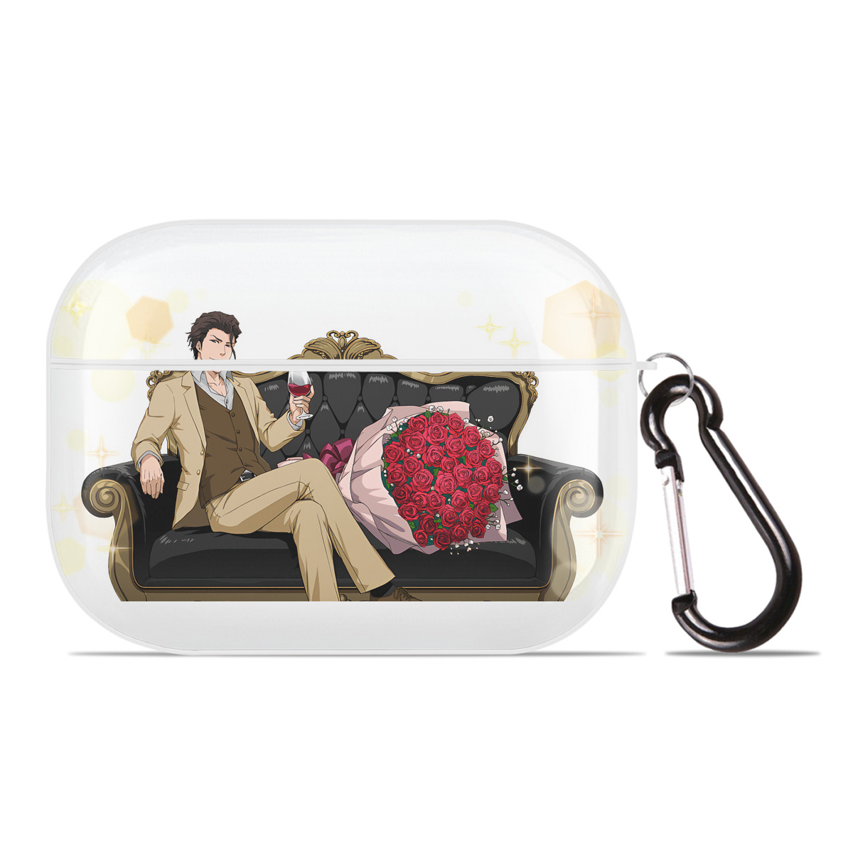 （画像用） ブリーチ 藍染 惣右介（あいぜん そうすけ） BLEACH Aizen Sousuke 【AirPods Pro用】ハードシェル保護ケース 耐衝撃・防指紋・カラビナ付き商品仕様