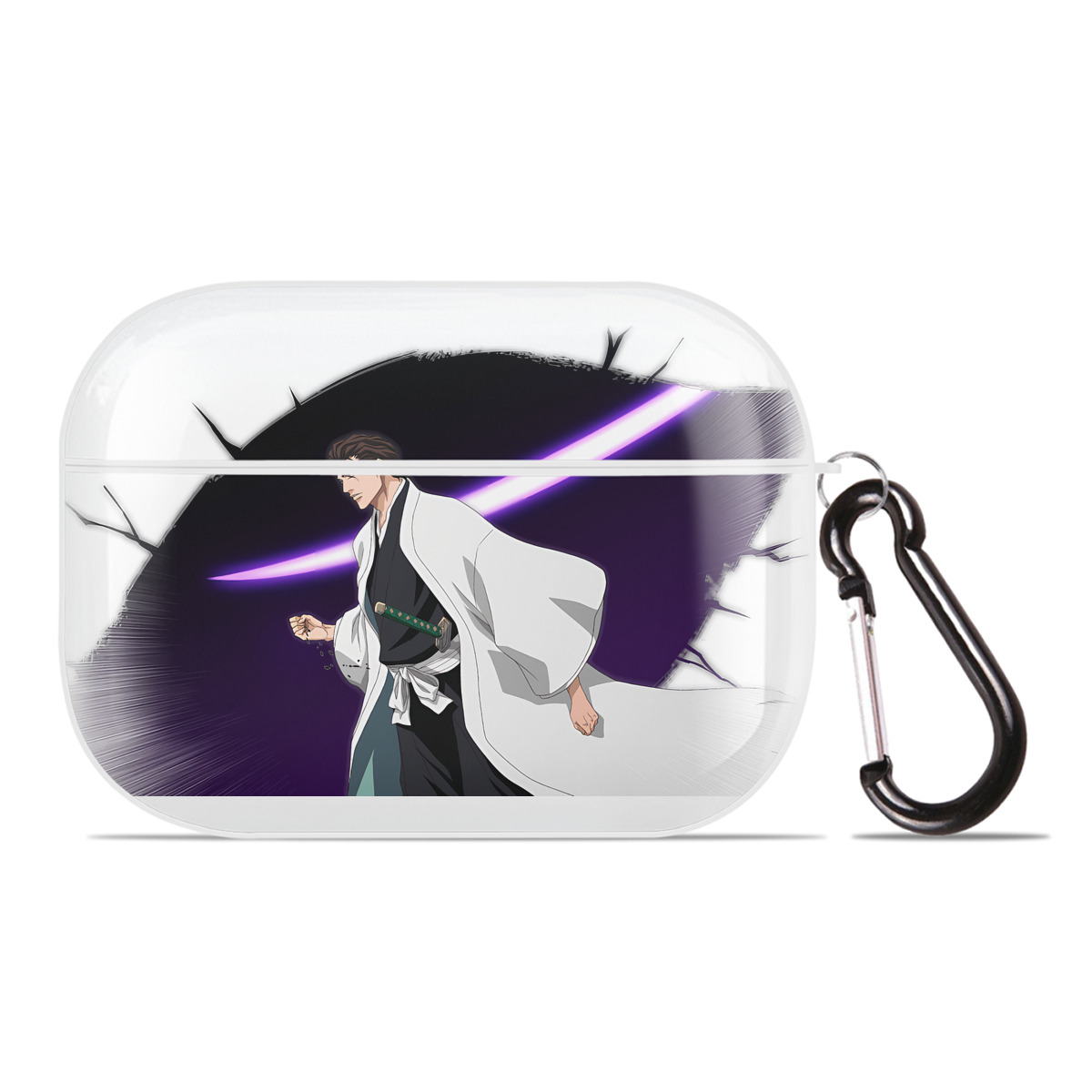 （画像用） ブリーチ 藍染 惣右介（あいぜん そうすけ） BLEACH Aizen Sousuke 【AirPods Pro用】ハードシェル保護ケース 耐衝撃・防指紋・カラビナ付き商品仕様